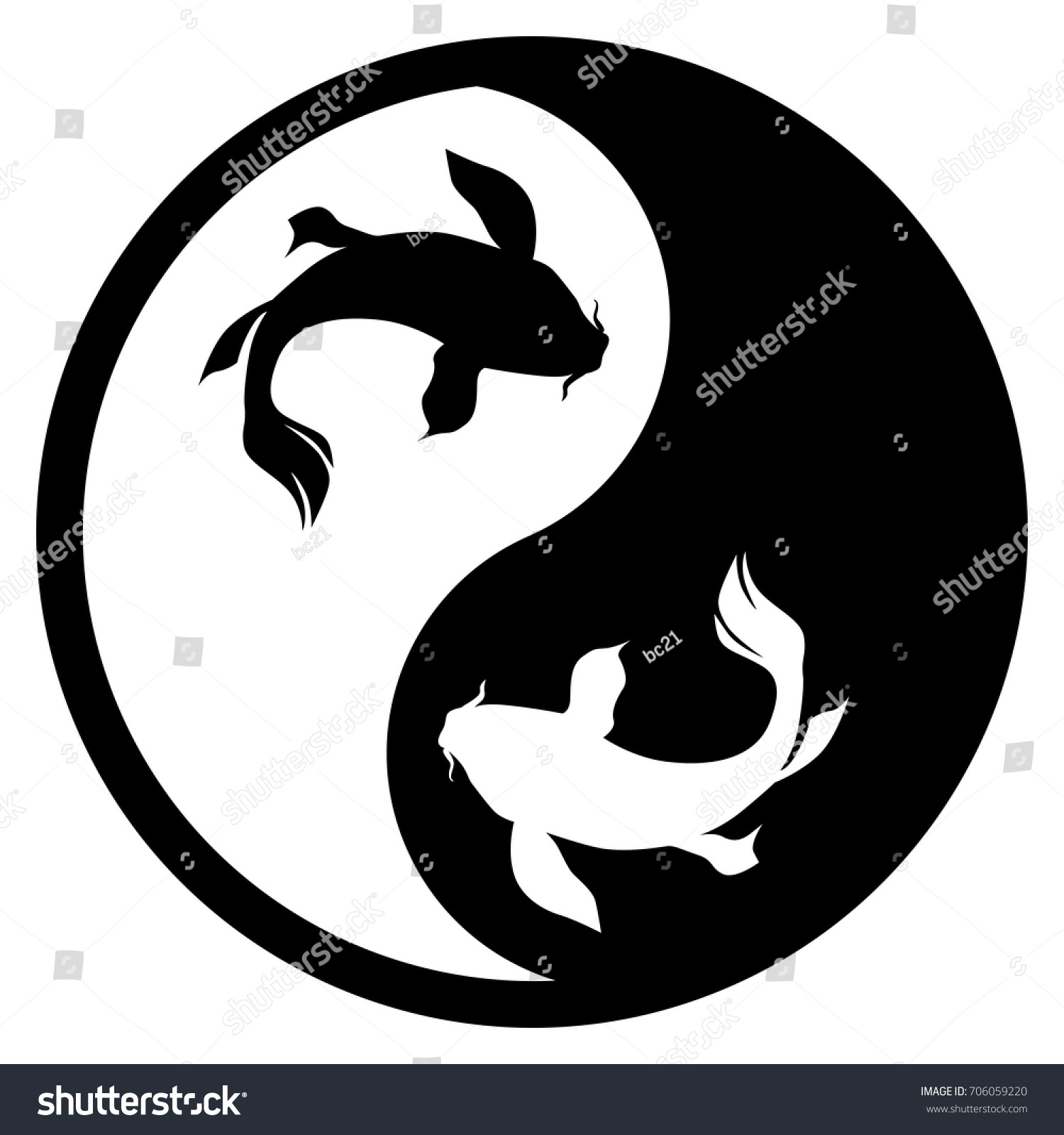 Black White Yin Yang Logo Gender Stock Vector (Royalty Free) 706059220 ...