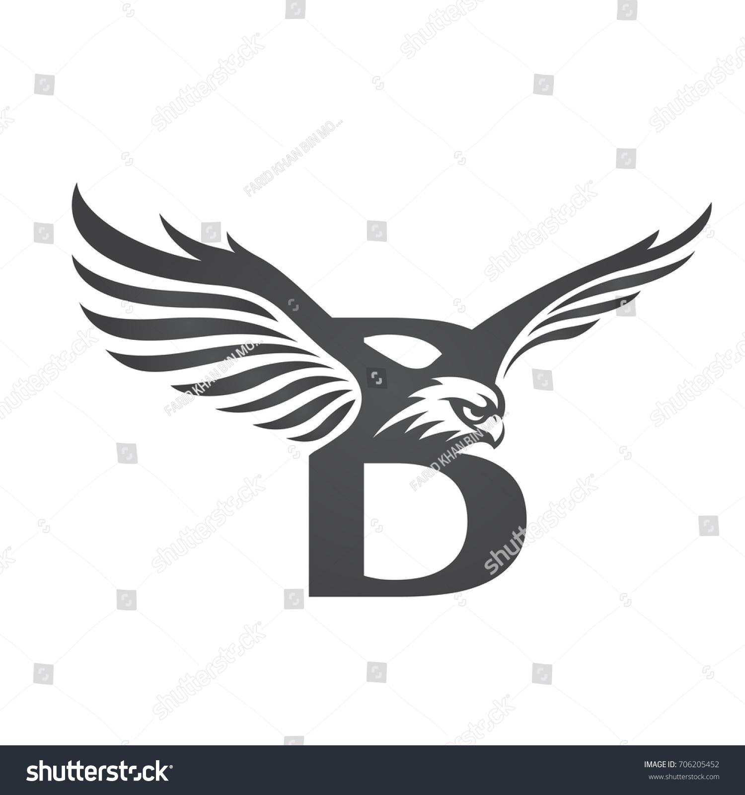 Vector Flying Black Eagle Letter B: เวกเตอร์สต็อก (ปลอดค่าลิขสิทธิ์ ...