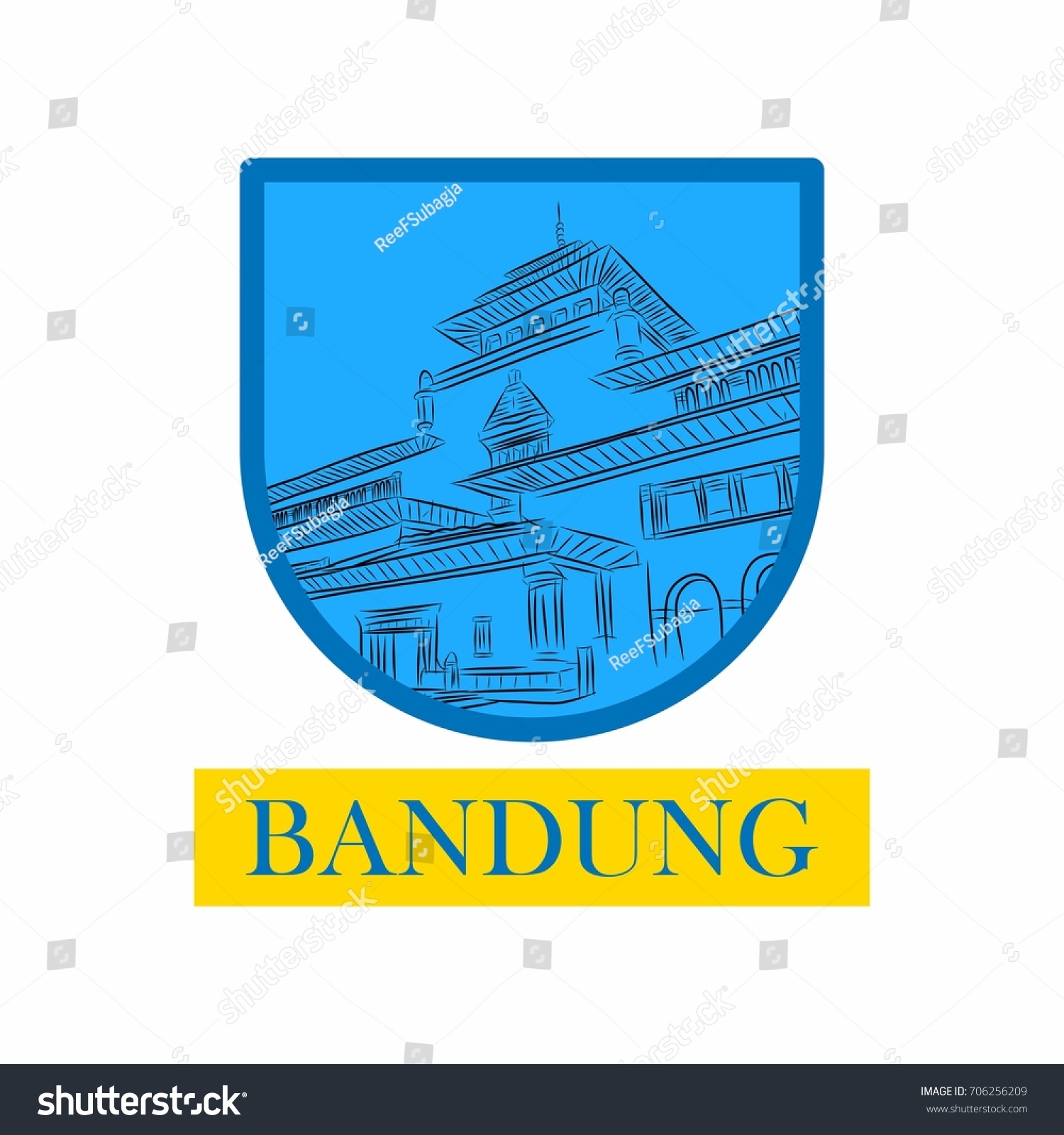 Gedung Sate Bandung Indonesian Landmark Stock Vector Royalty Free 706256209 Shutterstock 7492