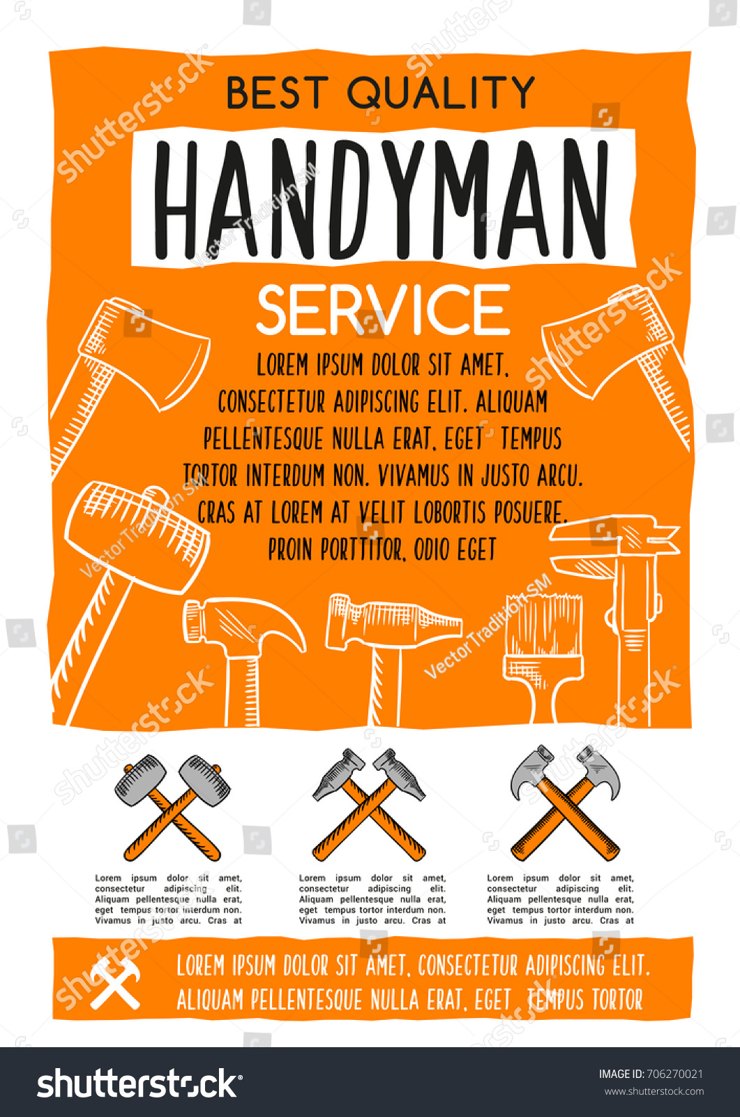 Handyman Service Poster Home Repair House Stock Vector (Royalty Free ...