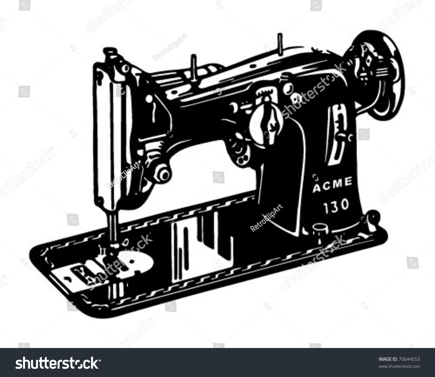 Белая швейная машинка на черном фоне