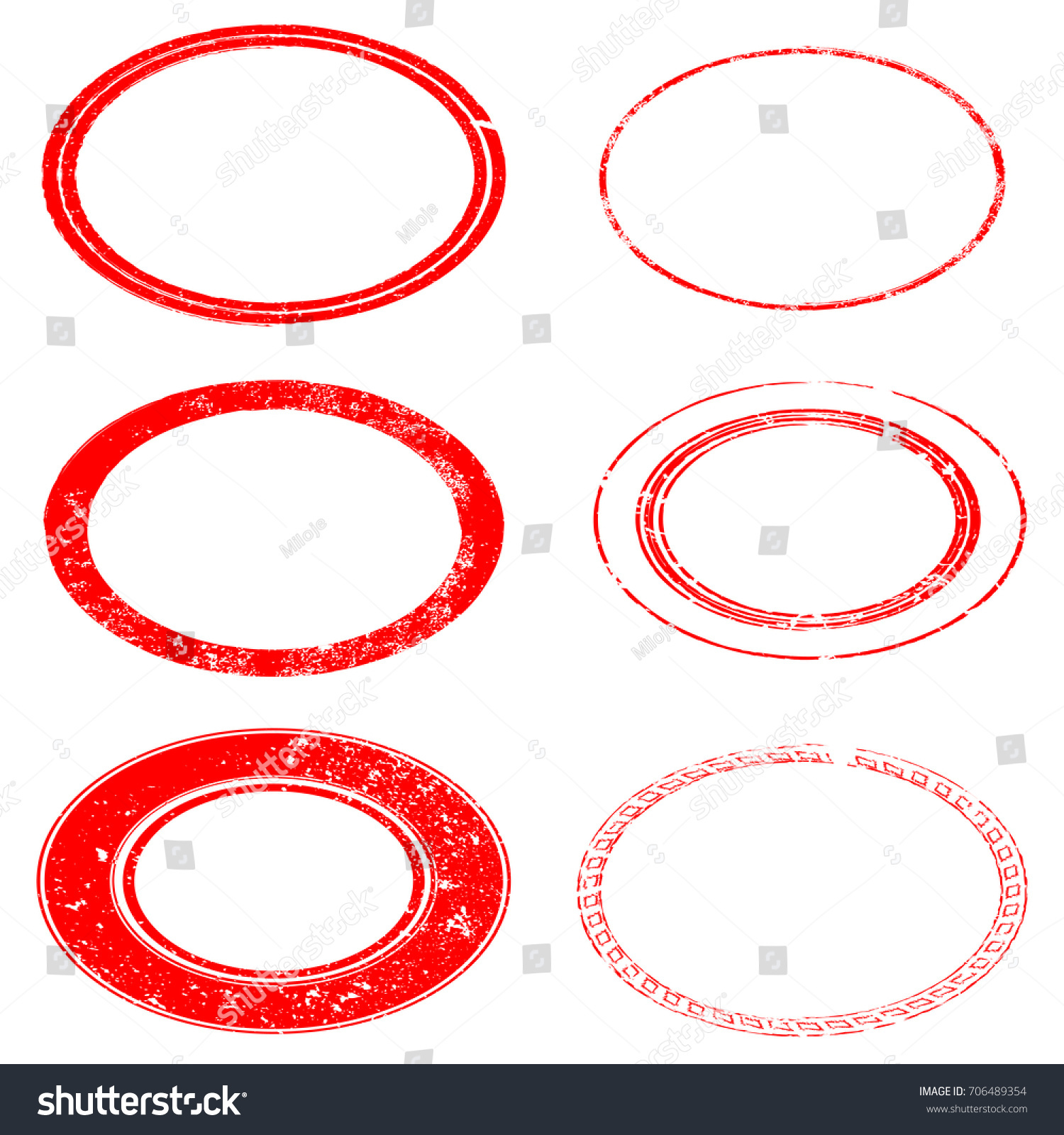 Vector Elliptical Frames Red Circle Image Stock Vector (Royalty Free ...