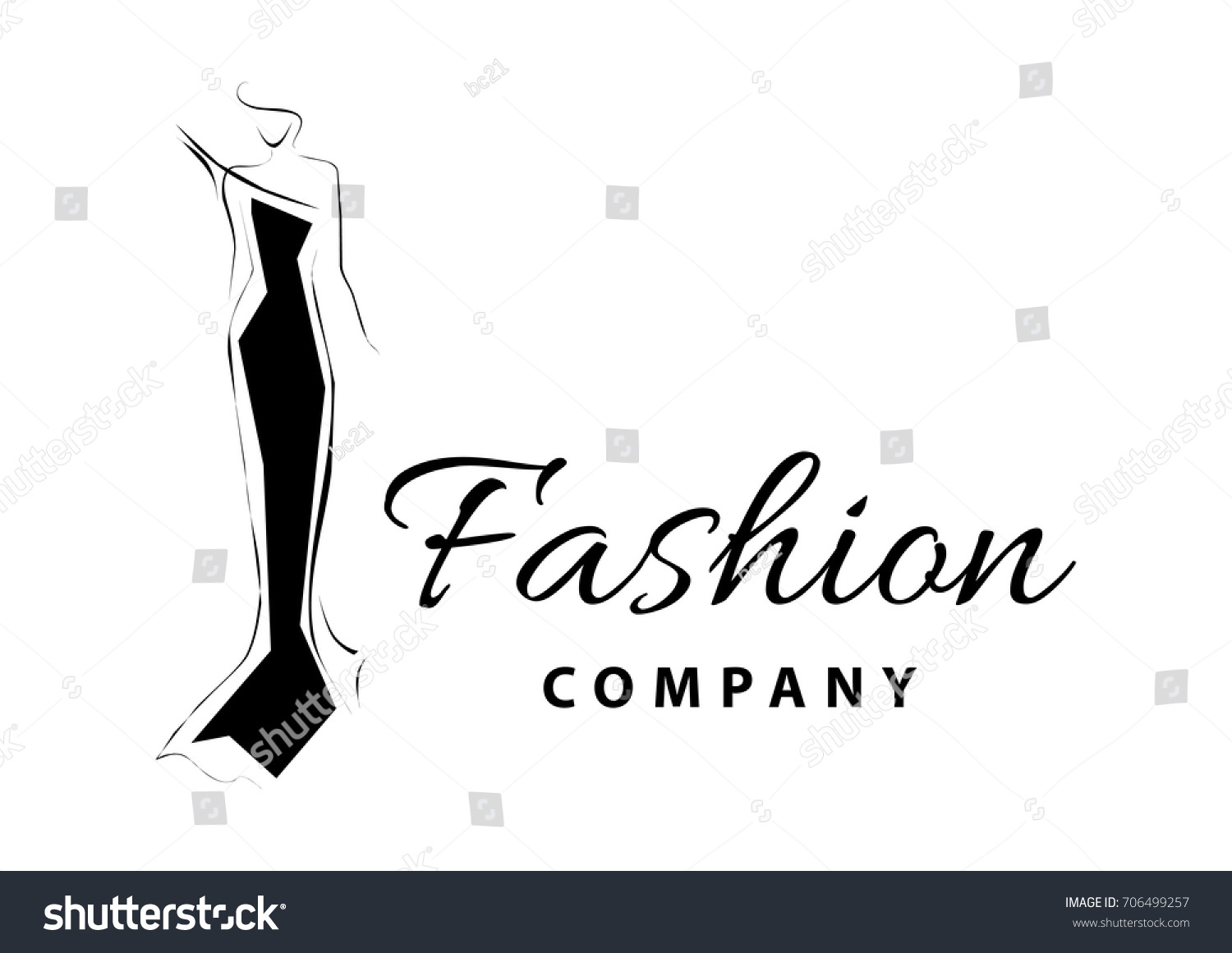 Fashion Company Logo Sketch Elegant Woman Stock Vector (Royalty Free ...