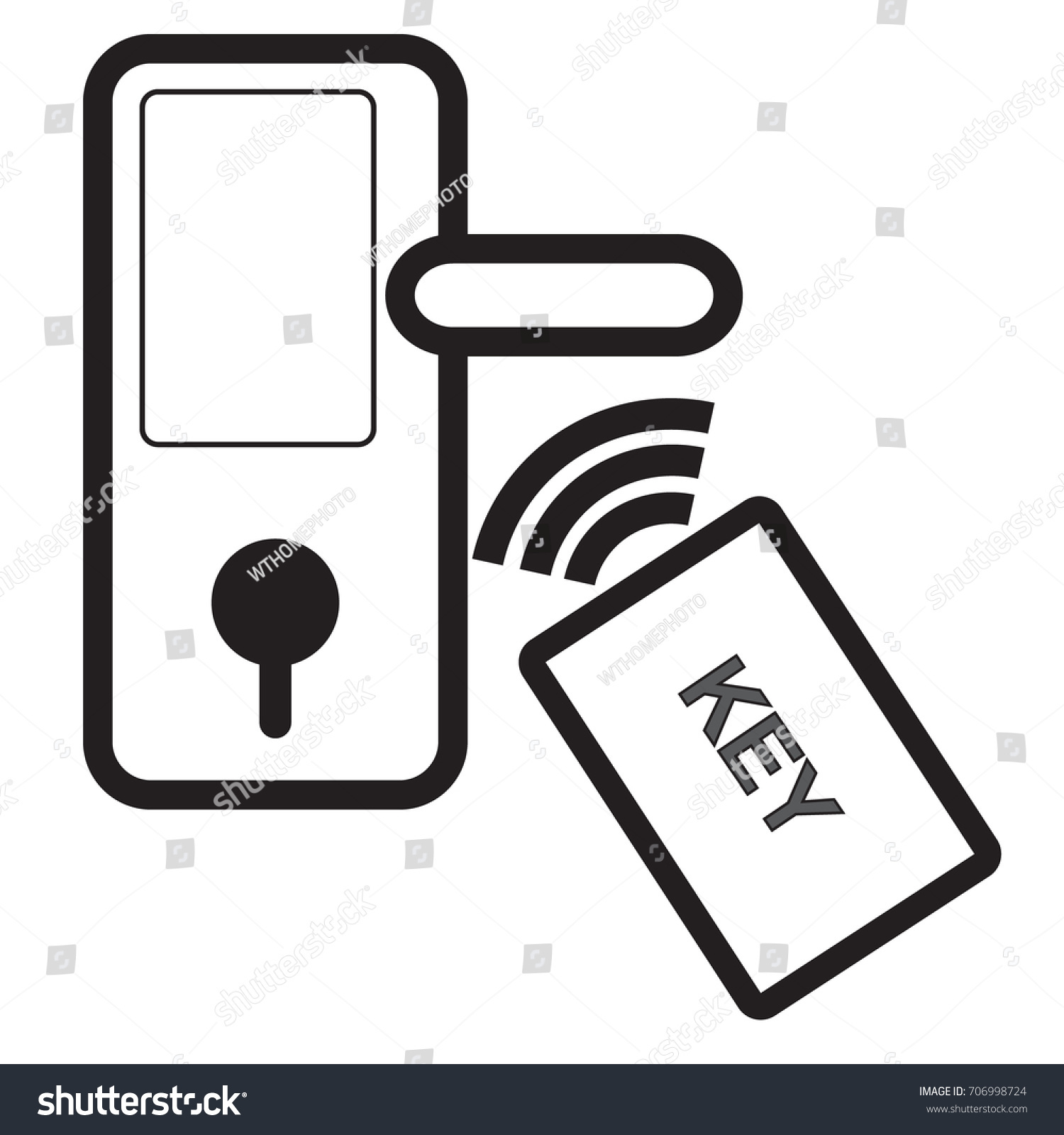 Digital Door Lock Key Wireless Card Stock Vector (Royalty Free ...