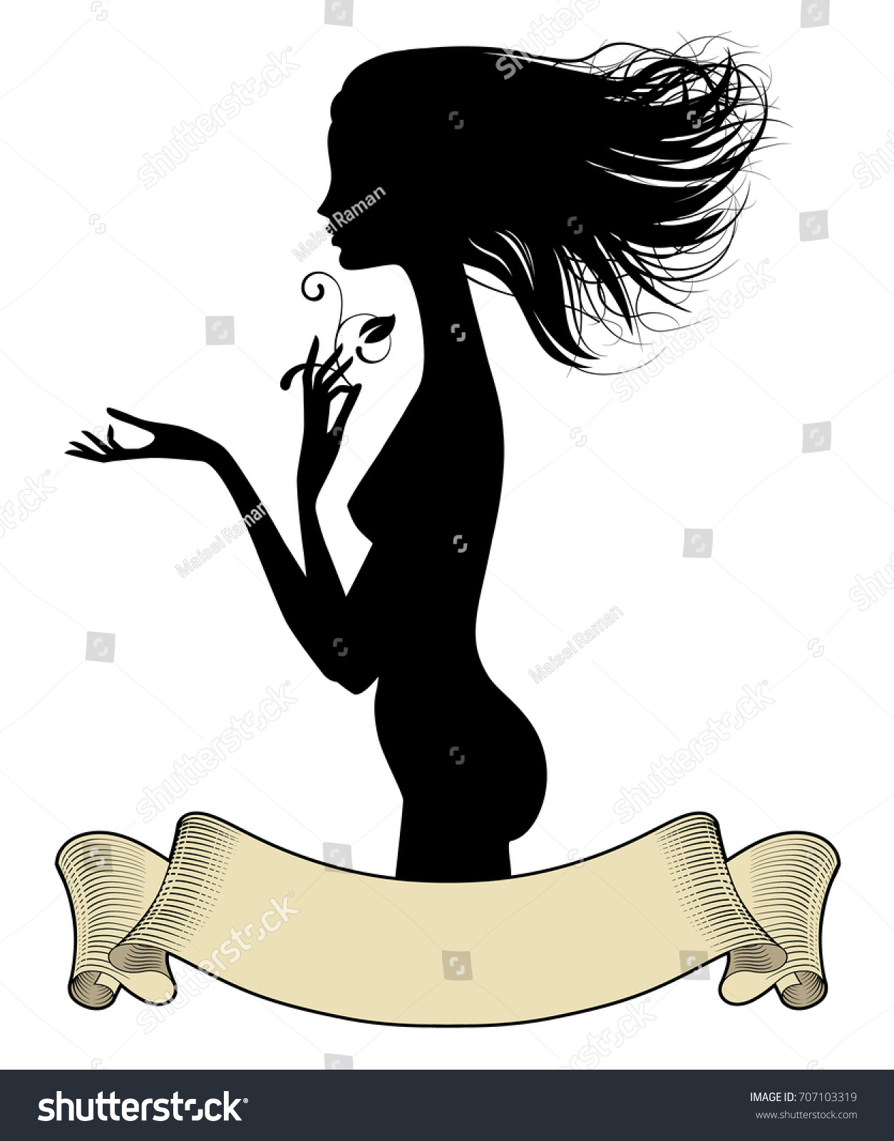 Black Silhouette Fine Naked Girl Standing Stock Vector Royalty Free My Xxx Hot Girl 