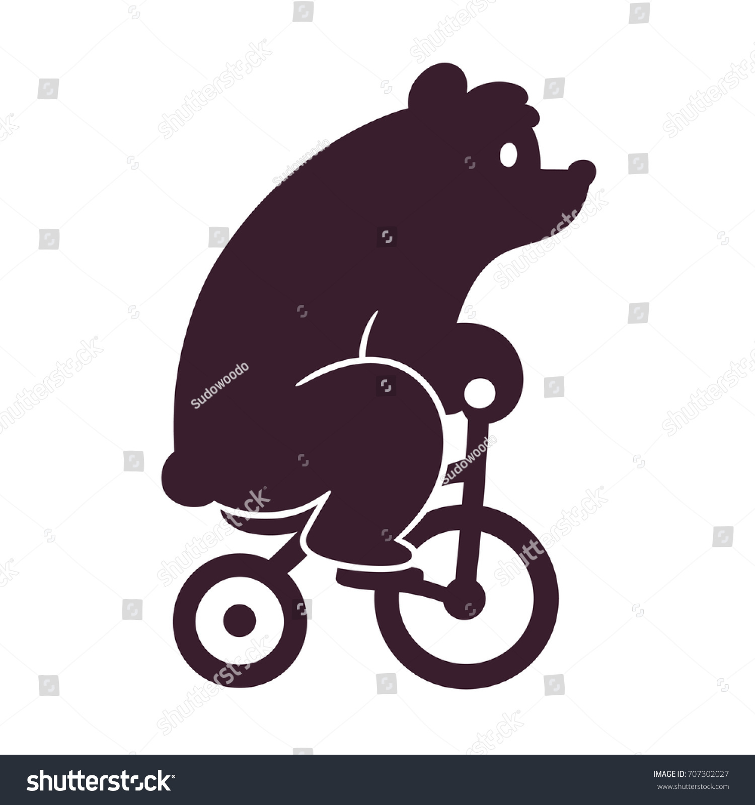 Тарелка с медведем на велосипеде