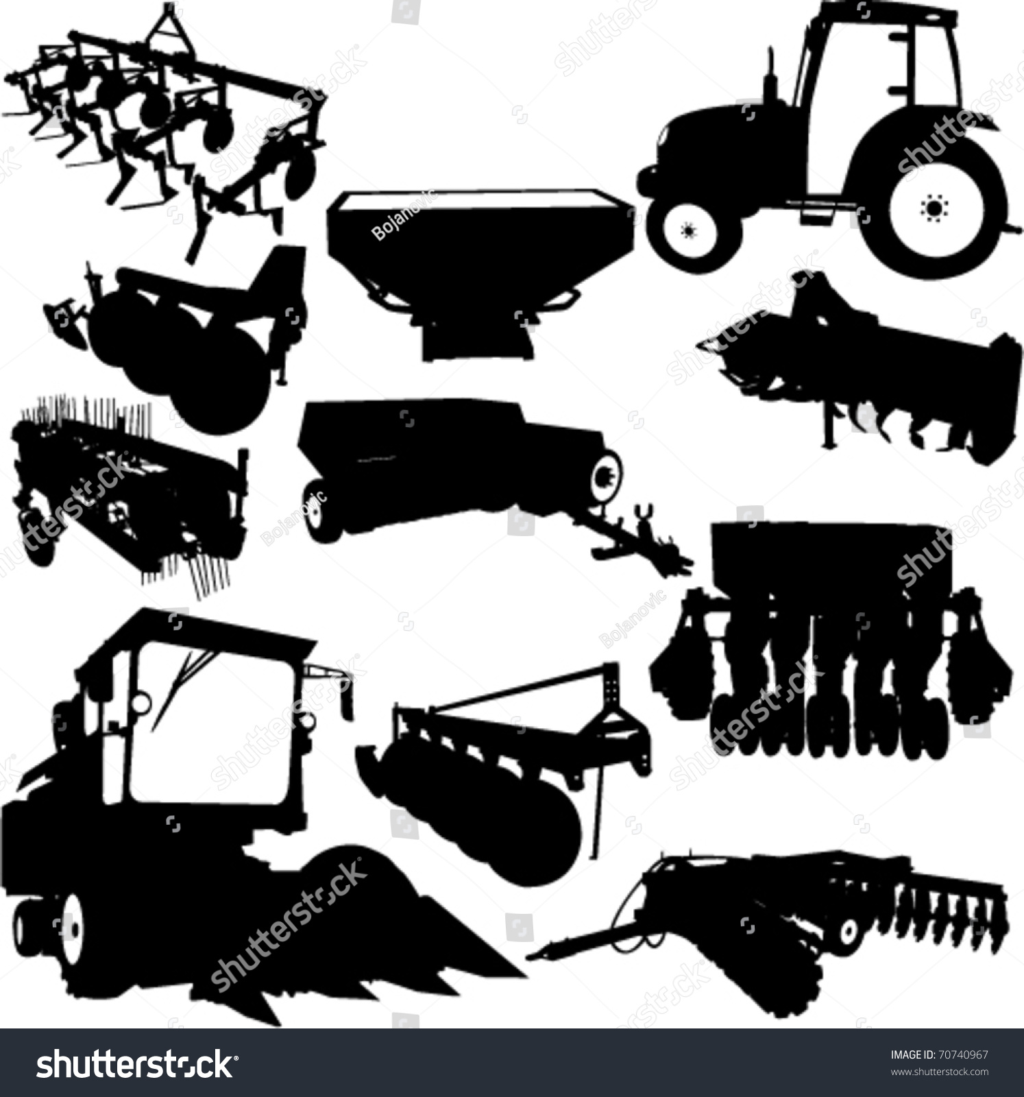 Agricultural Machinery Collection Vector Stock Vector (Royalty Free ...