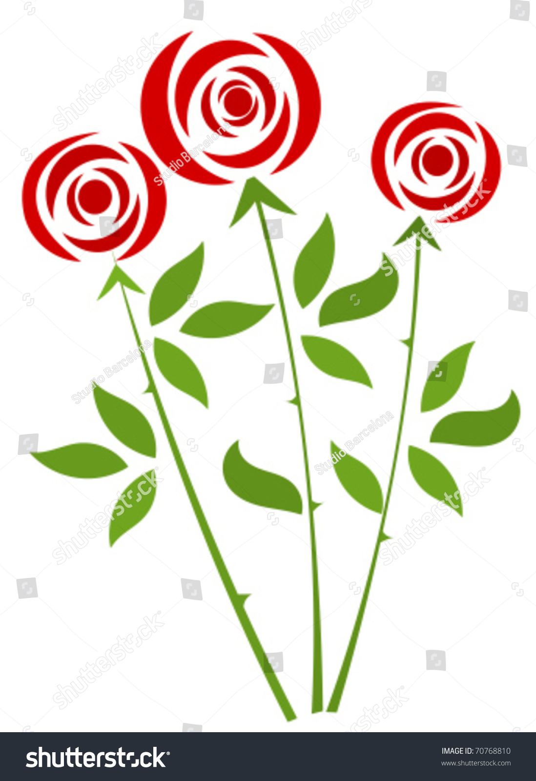 Red Roses Bunch Vector Illustration Stock Vector (Royalty Free ...