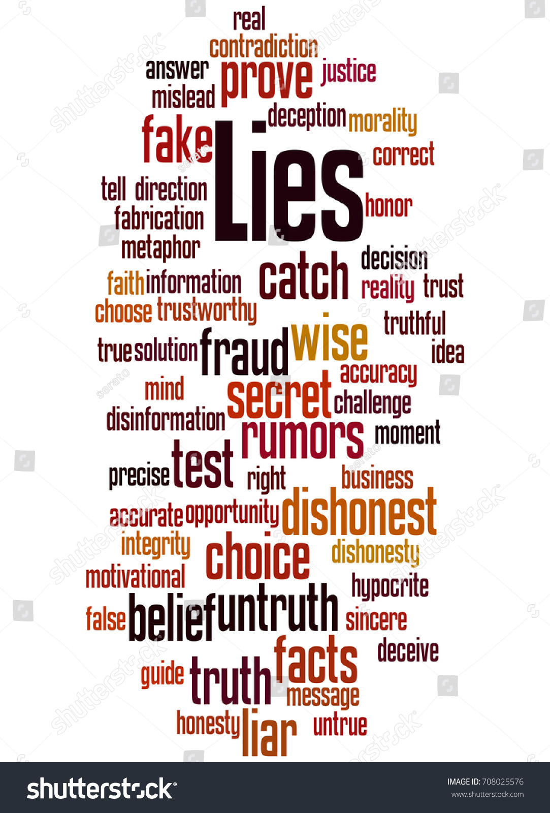 Lies Word Cloud Concept On White Stock Illustration 708025576 ...