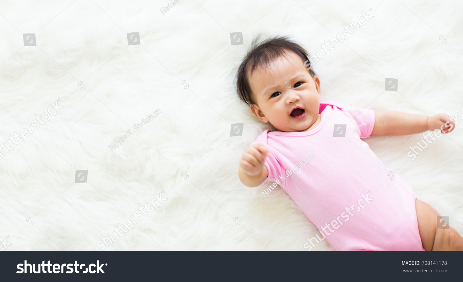 Happy Cute Newborn Baby Lying On Stock Photo 708141178 | Shutterstock