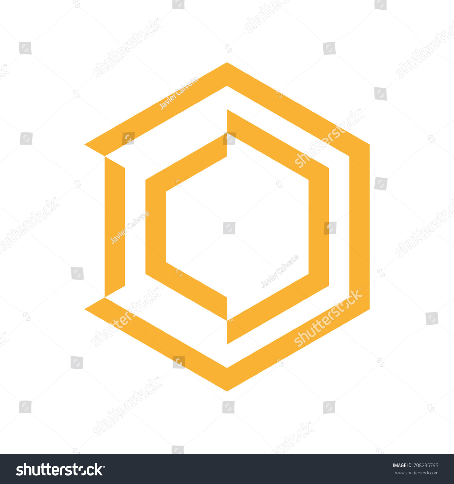 Logo Structure Hexagon Line Vector Stock Vector (Royalty Free ...