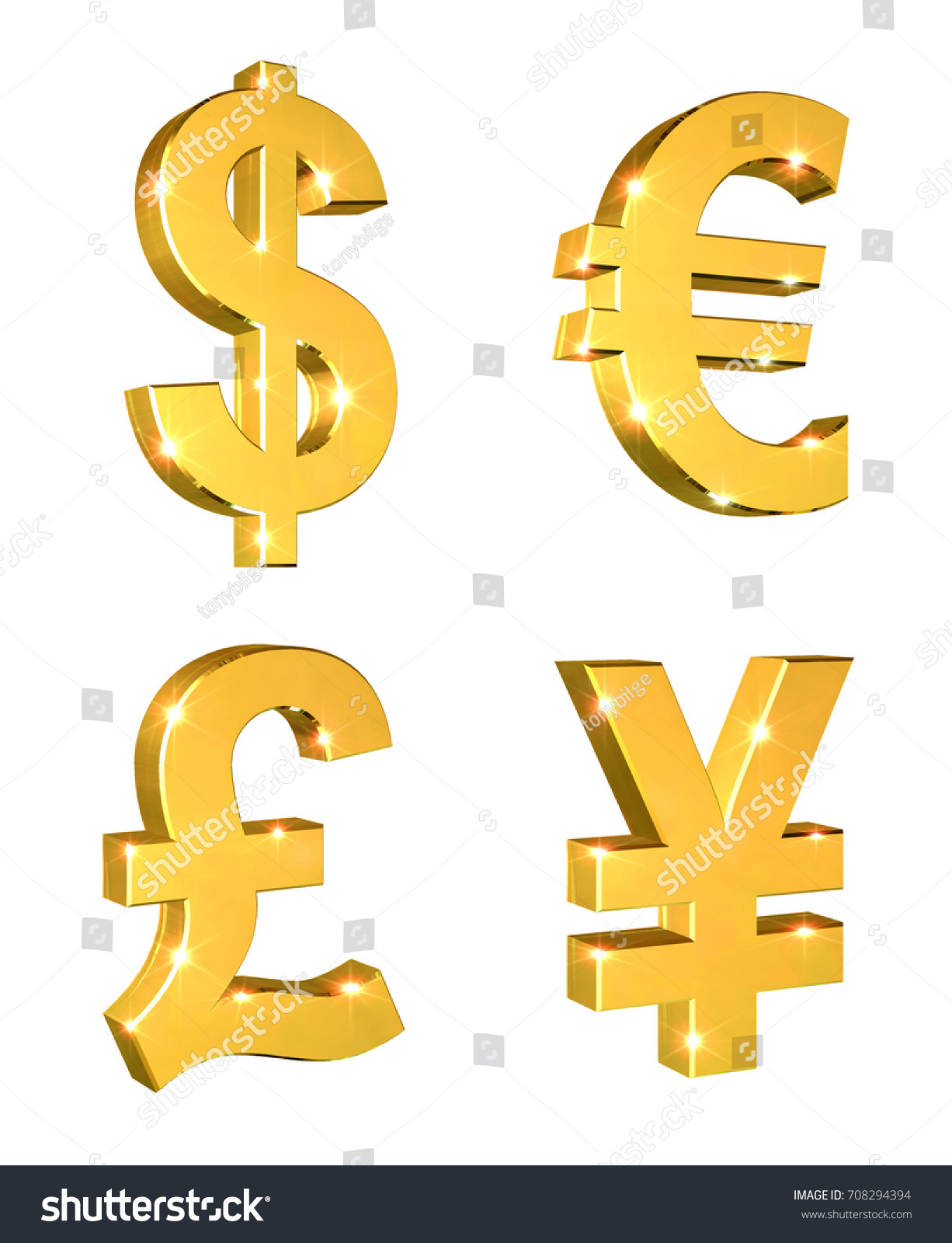 Currency Symbols Set On White Background Stock Illustration 708294394 ...