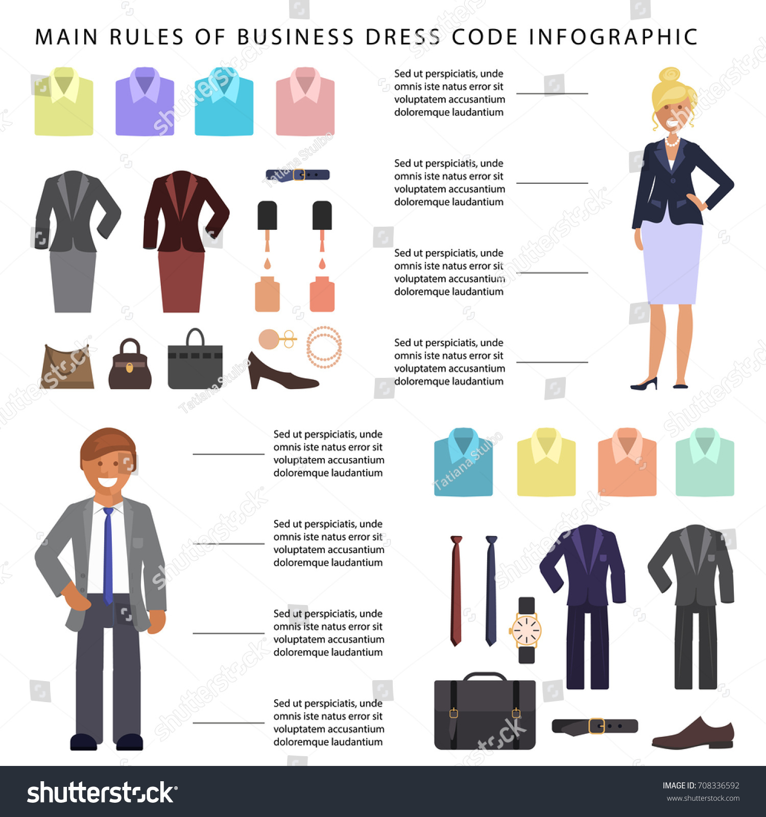 Business Dress Code Infographic People Formal Stock Vector (Royalty ...