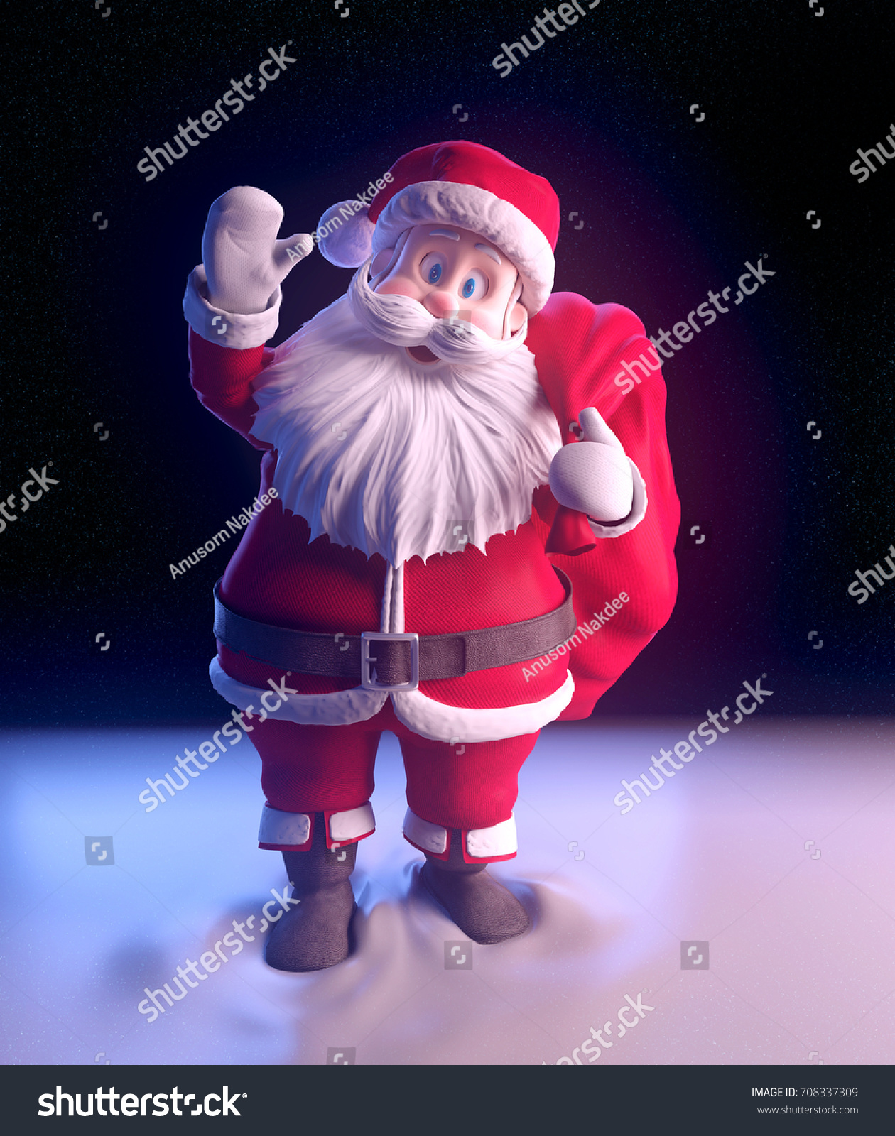 Santa Claus Waving Hand Santa Claus Stock Illustration 708337309 Shutterstock