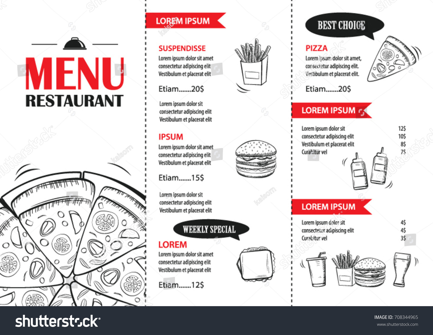 Fast Food Menu Design Template Restaurant Stock Vector (Royalty Free