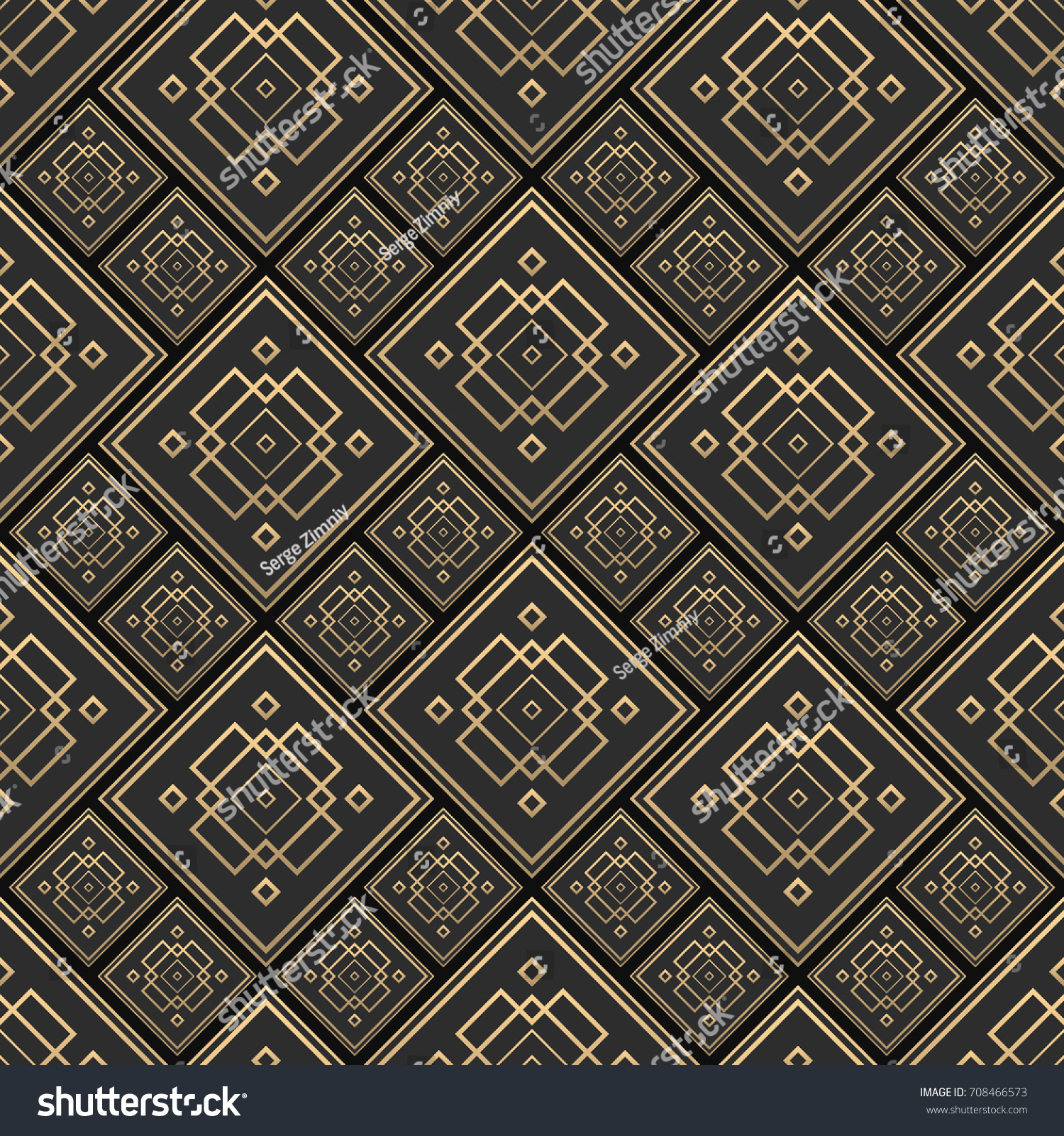 Seamless Pattern Art Deco Style Black Stock Vector (Royalty Free ...