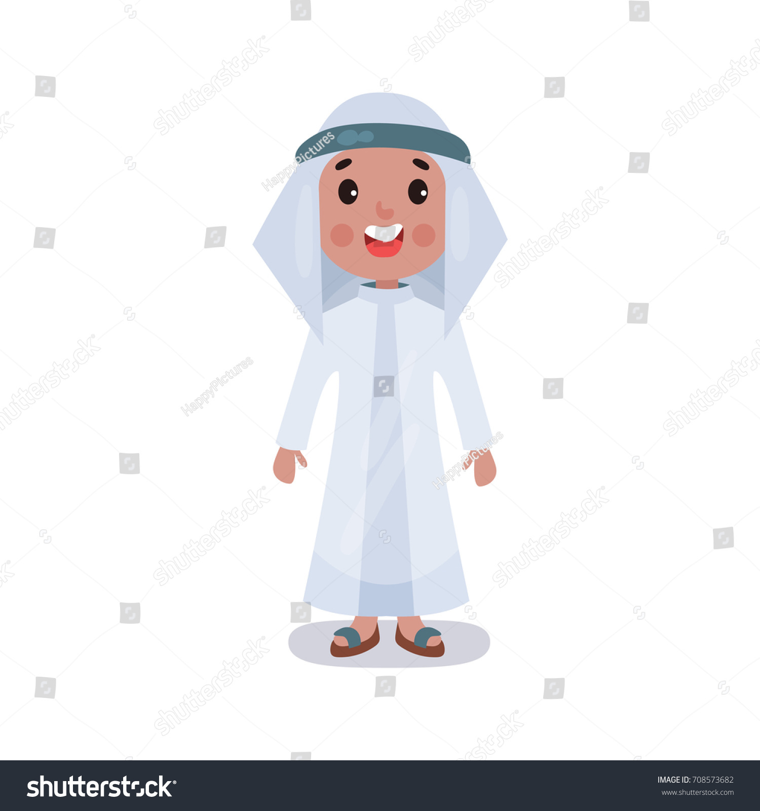 Little Boy Wearing Traditional Costume Saudi Stock Vector (Royalty Free ...