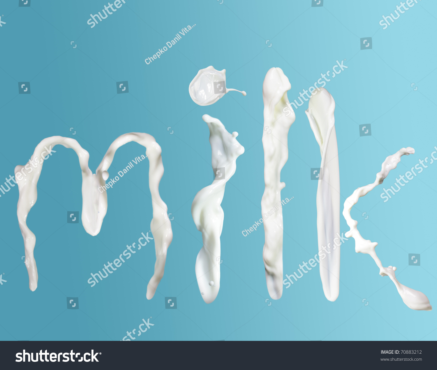 Milk Word Milk Splash Stock Photo 70883212 | Shutterstock