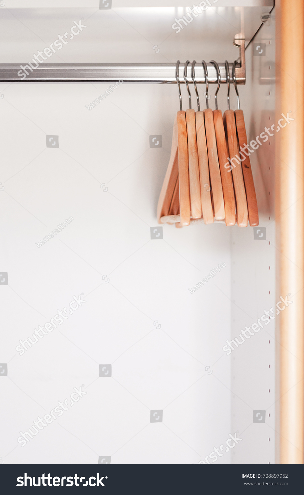 Empty Wooden Cupboard Wooden Crochets Empty Stock Photo 708897952 ...