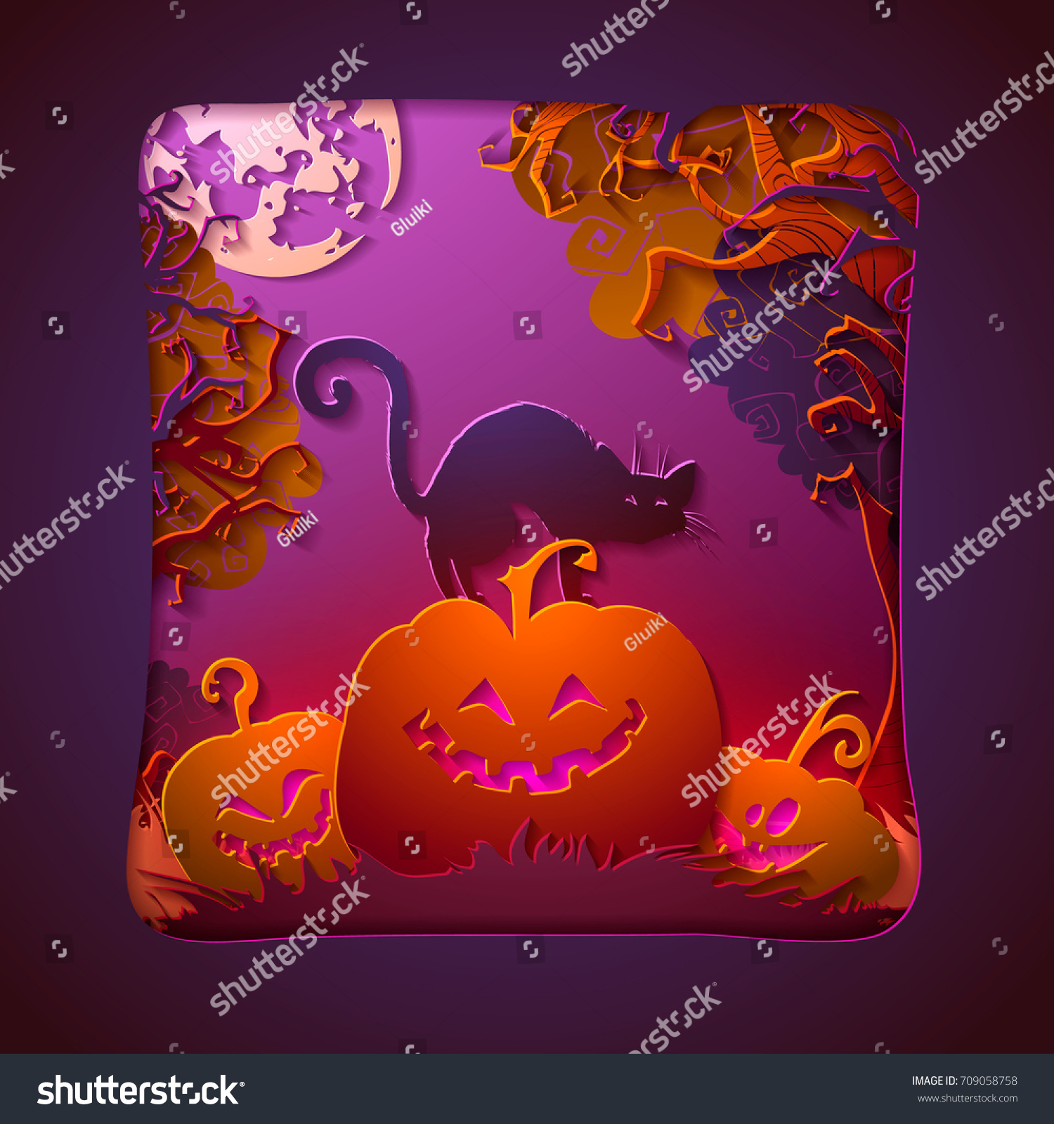 Happy Halloween Magic Collection Witch Wizard Stock Vector Royalty Free 709058758 Shutterstock