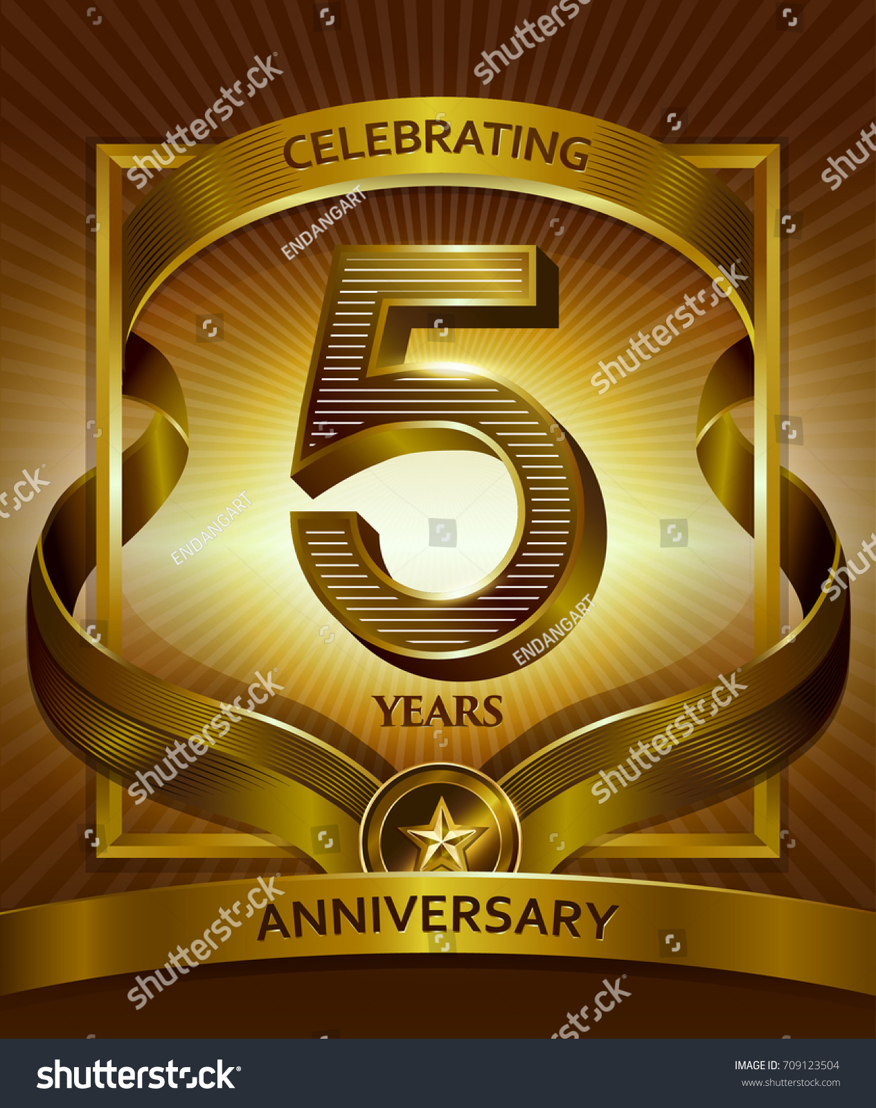 5th Anniversary Logo Vector Illustration Shiny Stock Vector (Royalty ...