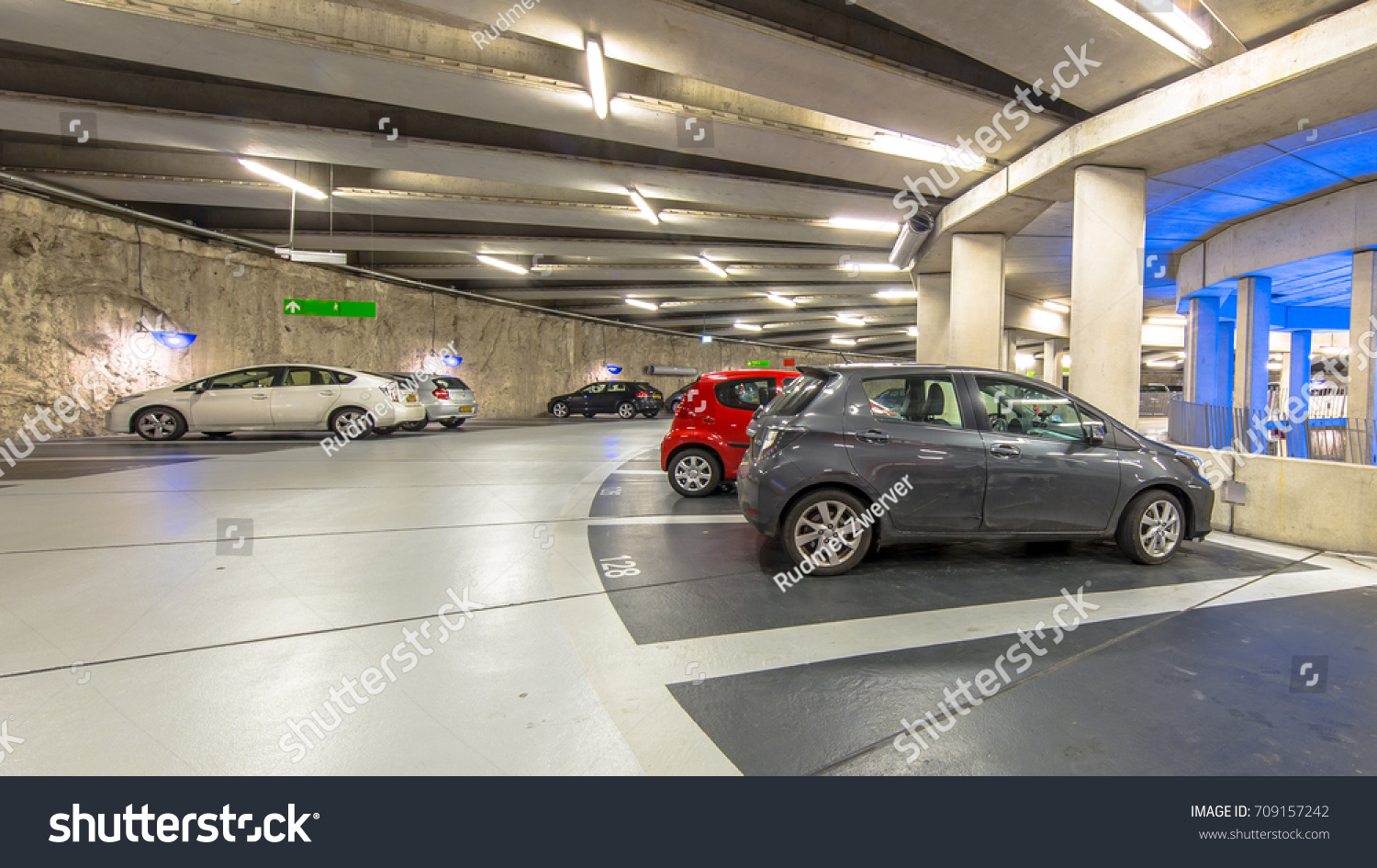 Underground Circular Parking Garage Parked Cars Stock Photo 709157242 ...