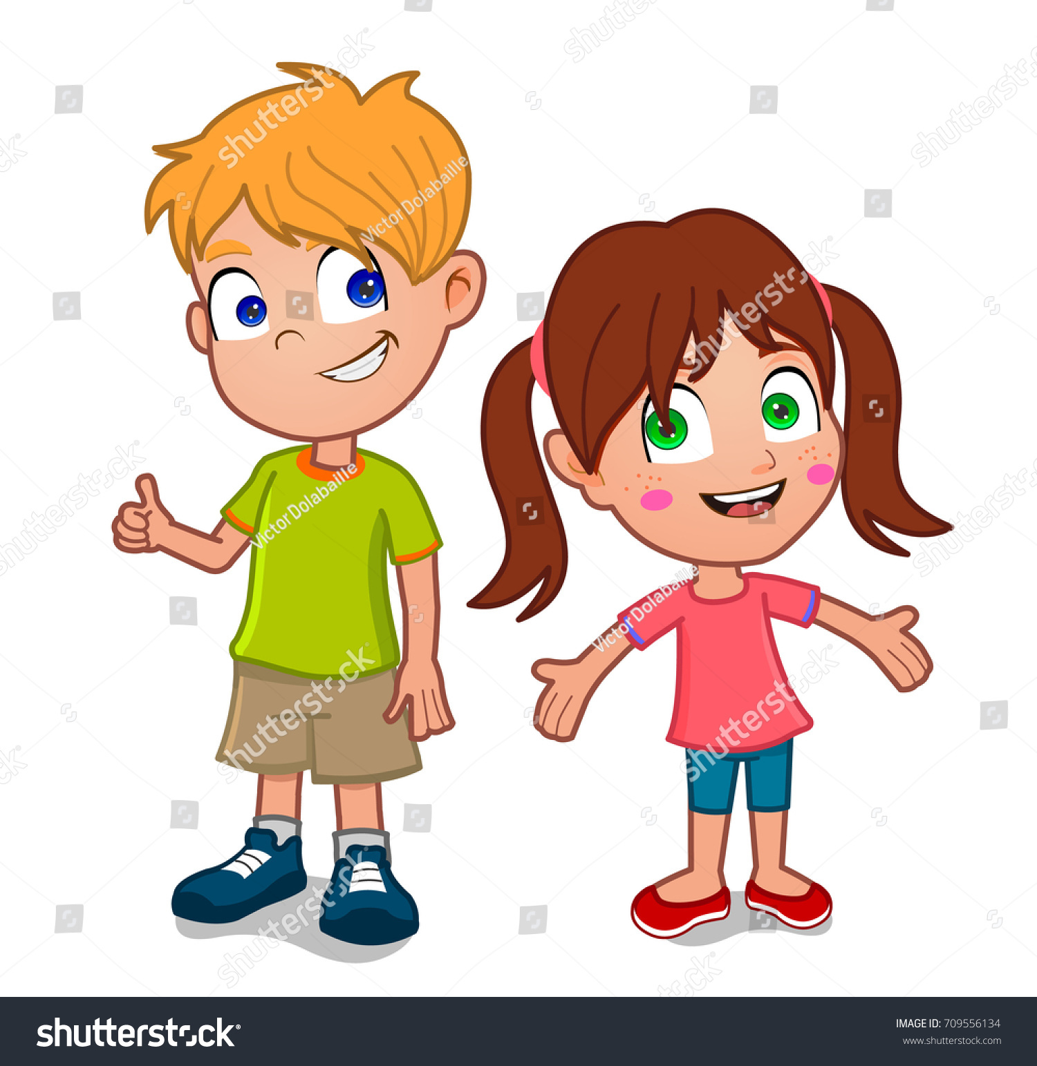 Boy Girl Stock Vector (Royalty Free) 709556134 | Shutterstock