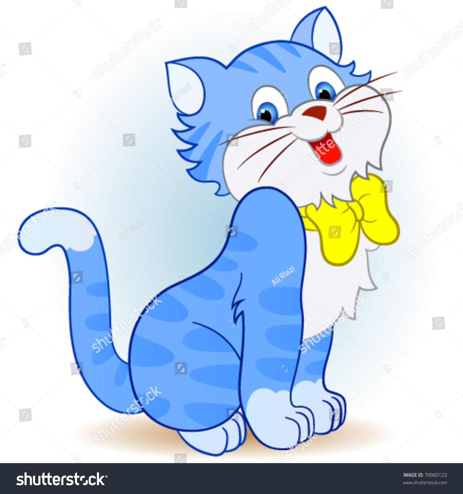 Котенок с синим бантиком