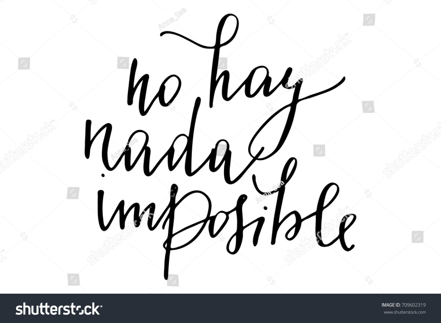 Phrase Spanish Motivational Writing Nothing Impossible Stock Vector ...