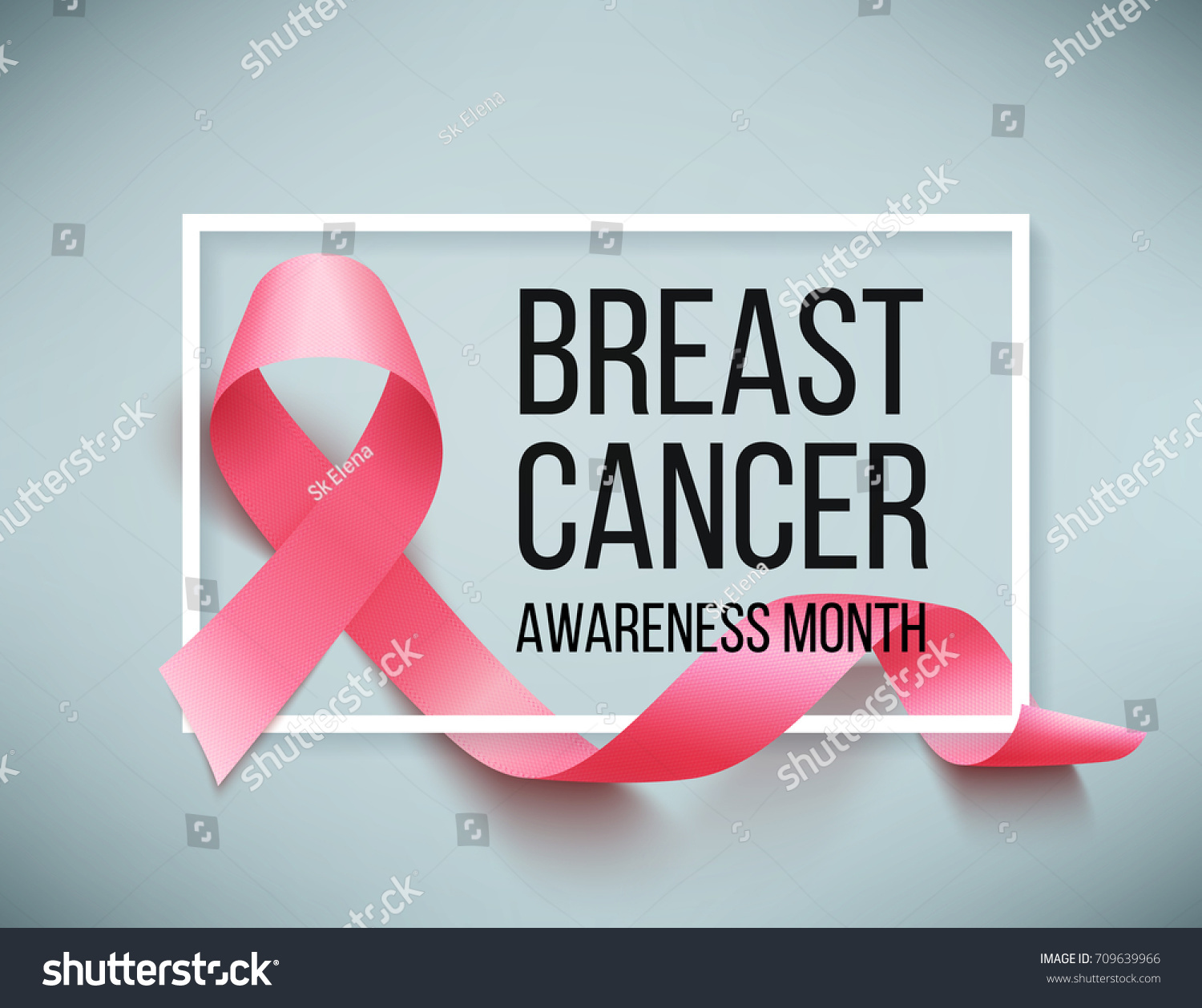 Realistic Pink Ribbon Breast Cancer Awareness Stock Vector (Royalty ...