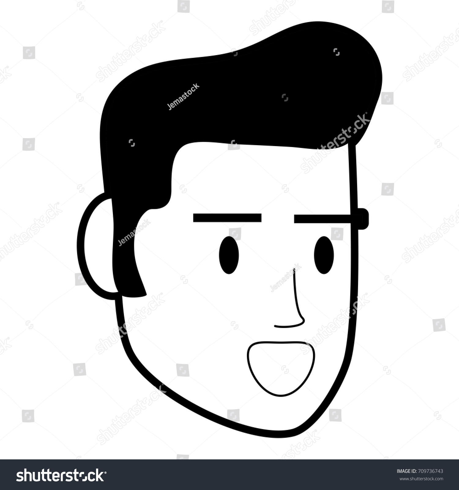 Face Man Cartoon Icon Image Stock Vector (Royalty Free) 709736743 ...