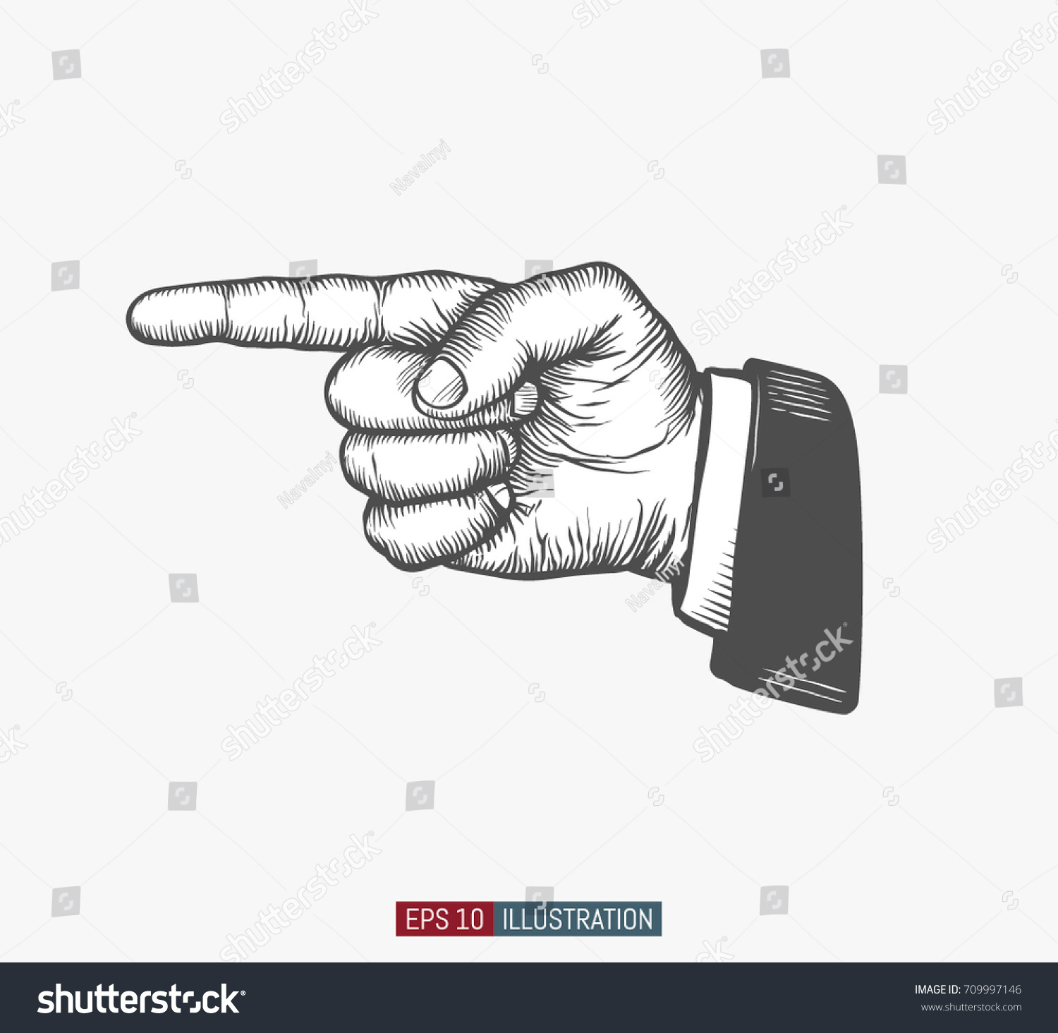 Hand Drawn Forefinger Engraved Style Vector Stock Vector (Royalty Free ...