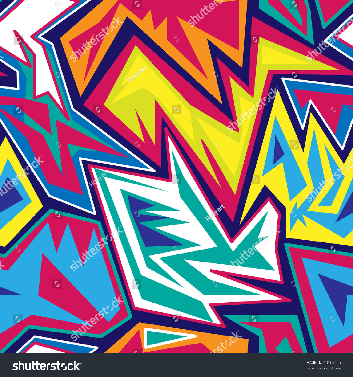 Graffiti Seamless Pattern Stock Vector (Royalty Free) 710163955 ...