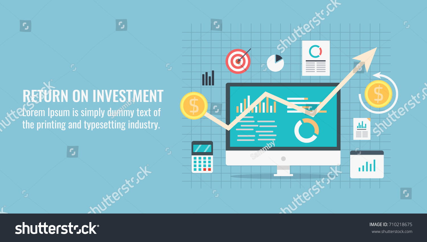 Return On Investment Roi Business Profit Stock Vector (Royalty Free ...