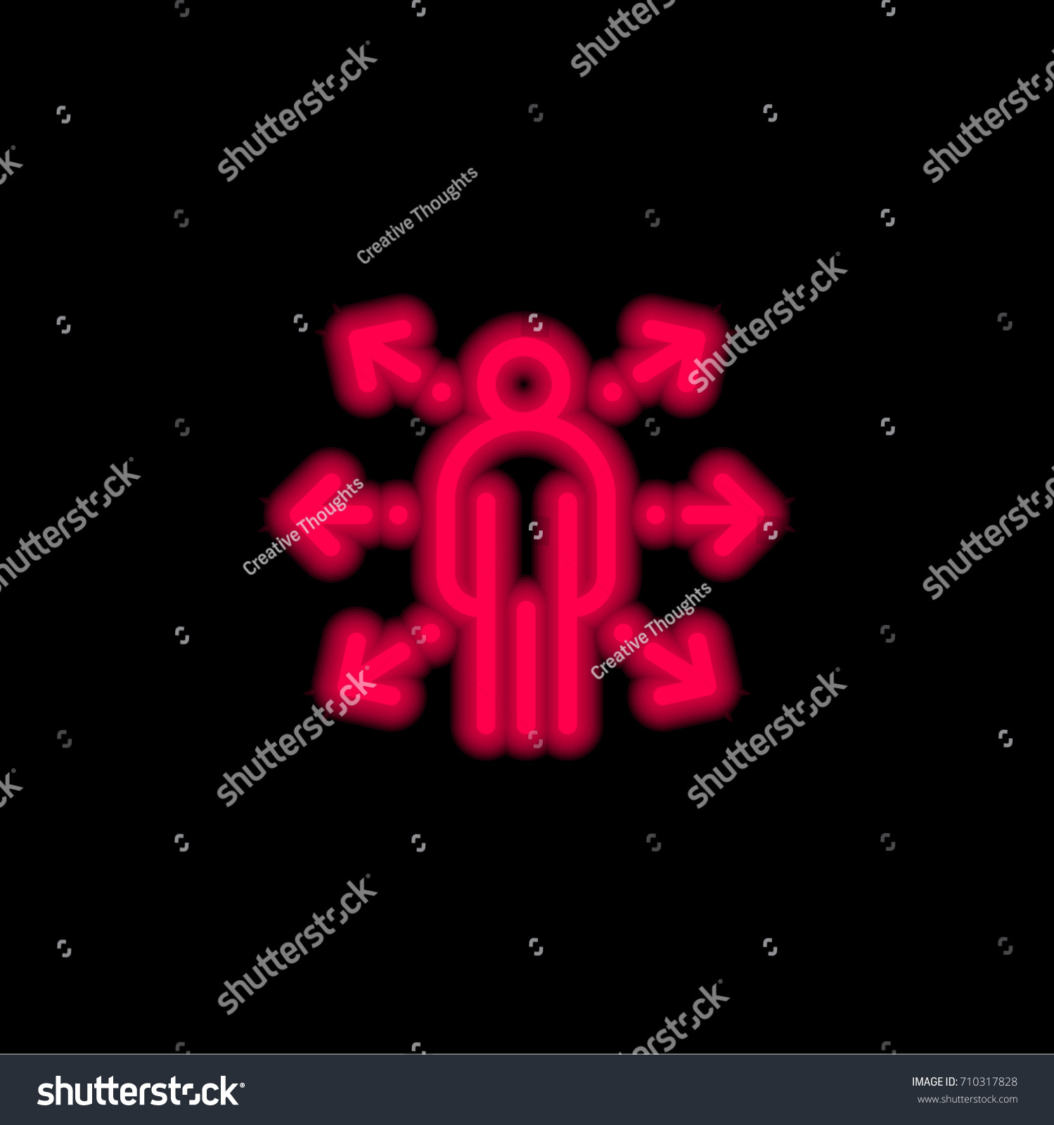 Humanpictos Red Glowing Neon Ui Ux Stock Vector Royalty Free 710317828 Shutterstock 4335