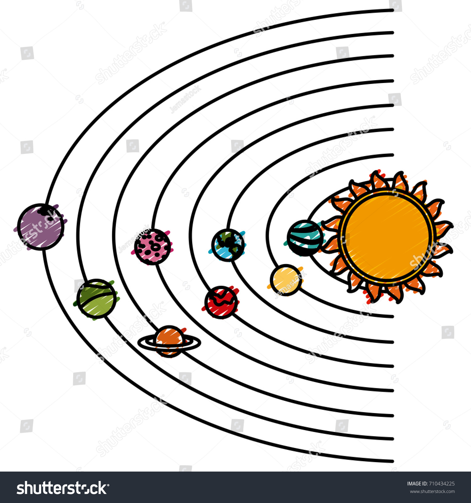 Solar System Cartoon Stock Vector (Royalty Free) 710434225 | Shutterstock