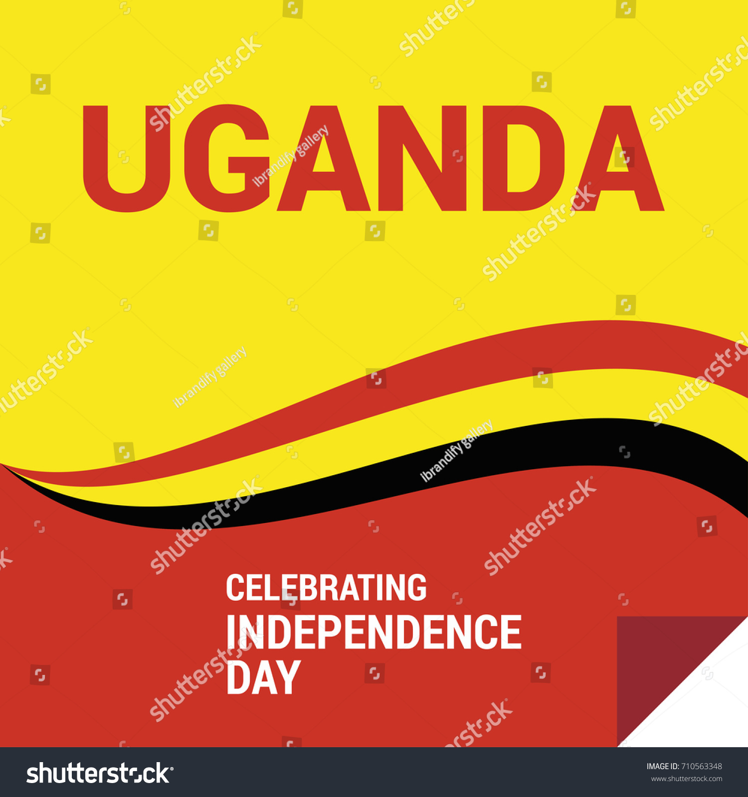 Vector 9th October Uganda Independence Day Stock Vector (Royalty Free