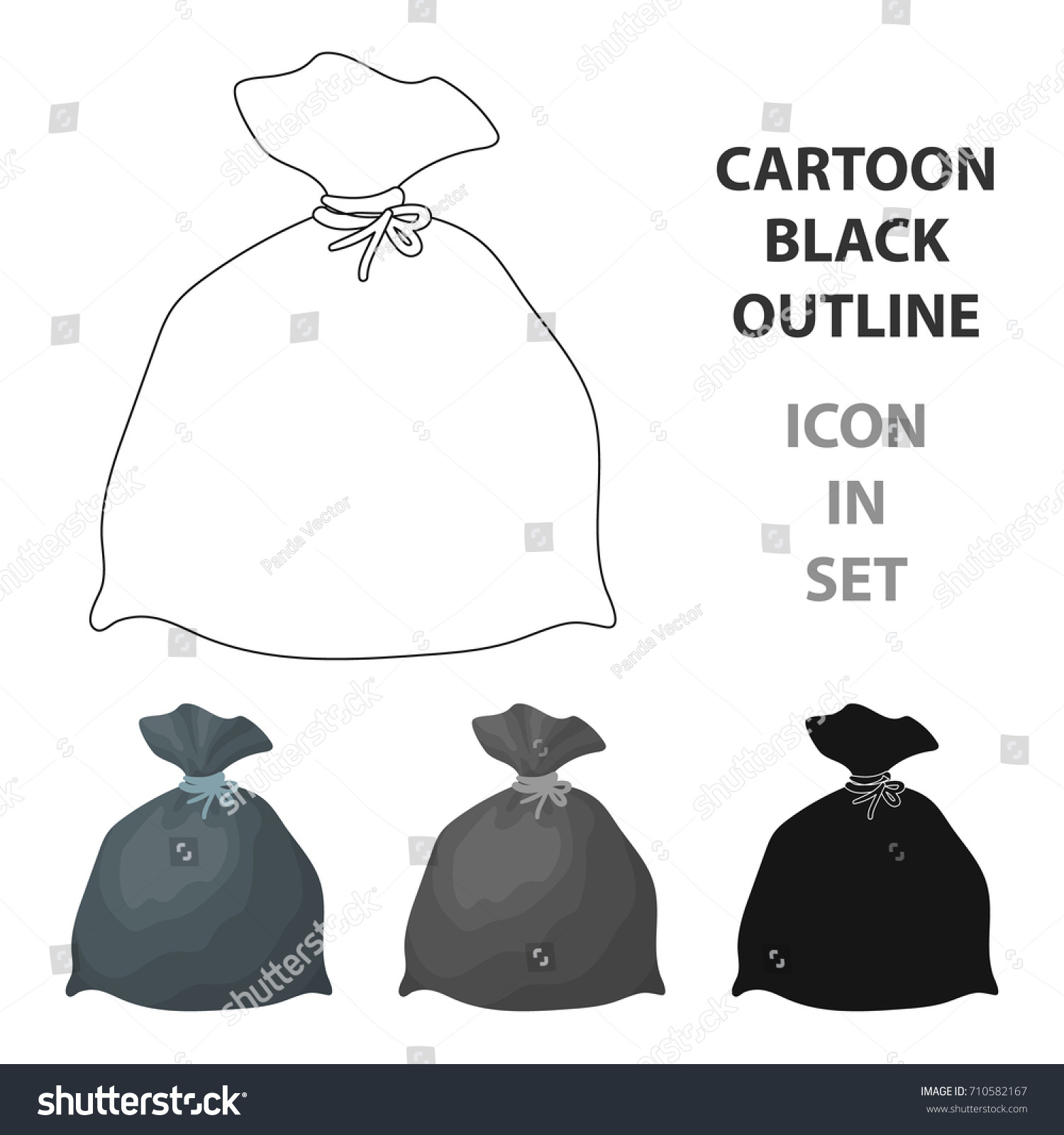 Garbage Bag Icon Cartoon Style Isolated Stock Vector (Royalty Free