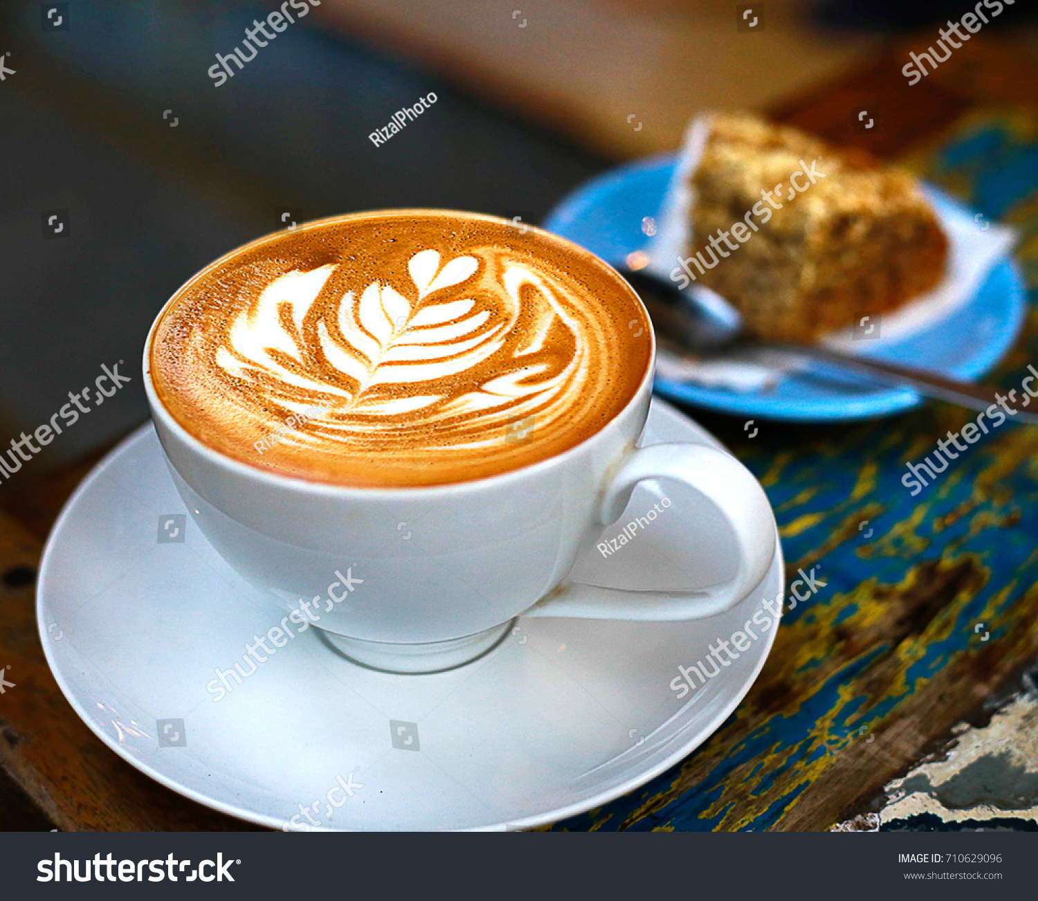 Coffee Latte Cake Stock Photo 710629096 Shutterstock