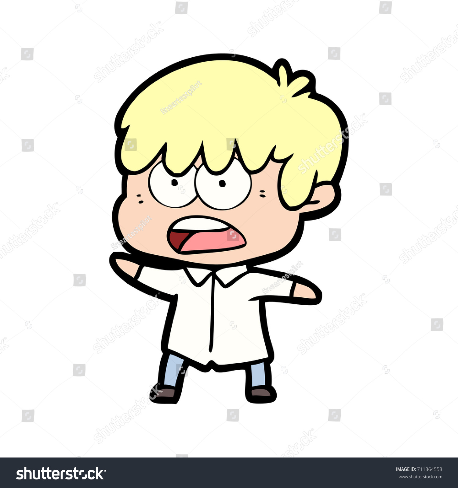 Worried Cartoon Boy Stock Vector (Royalty Free) 711364558 | Shutterstock