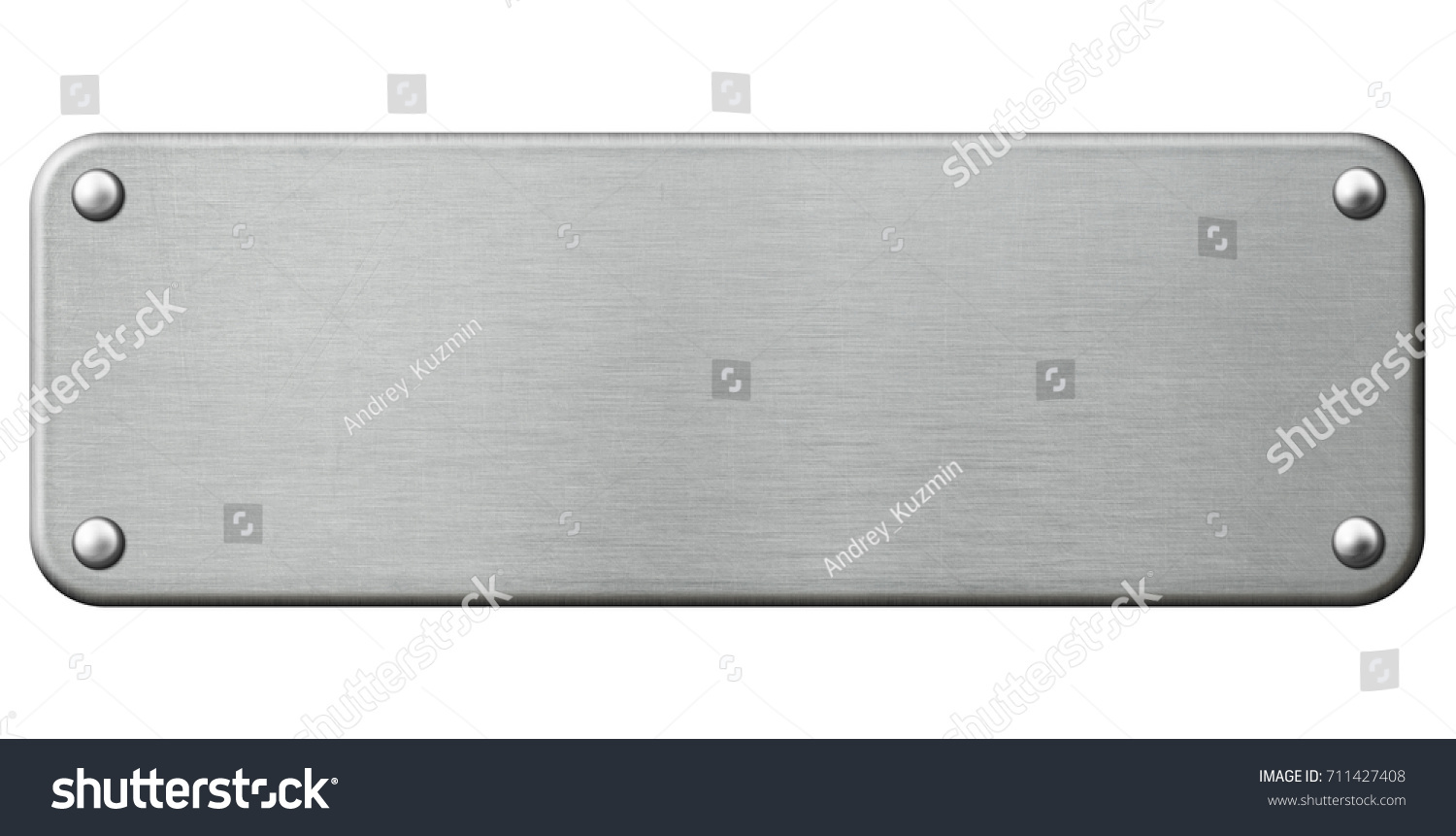 Narrow Metal Plate Rivets Isolated 3d Stock Illustration 711427408 ...