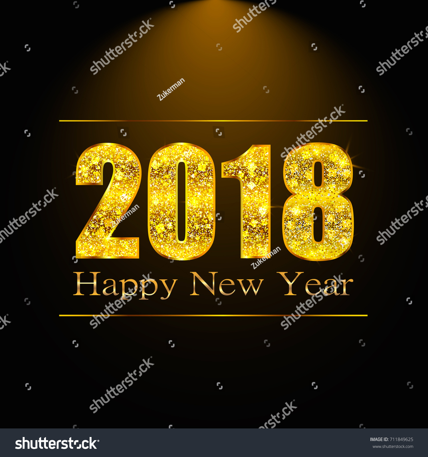 Happy New Year 2018 Background Golden Stock Vector (Royalty Free ...