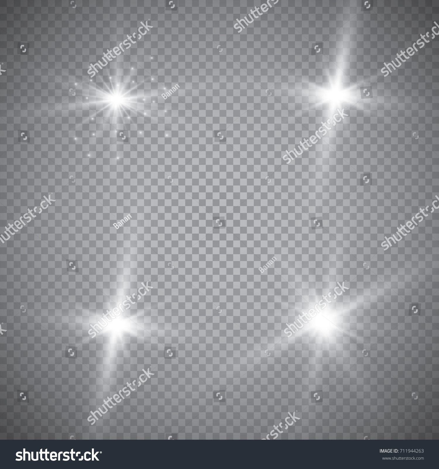 Set Glowing Light Effects Transparency Isolated Stock Vector (Royalty ...