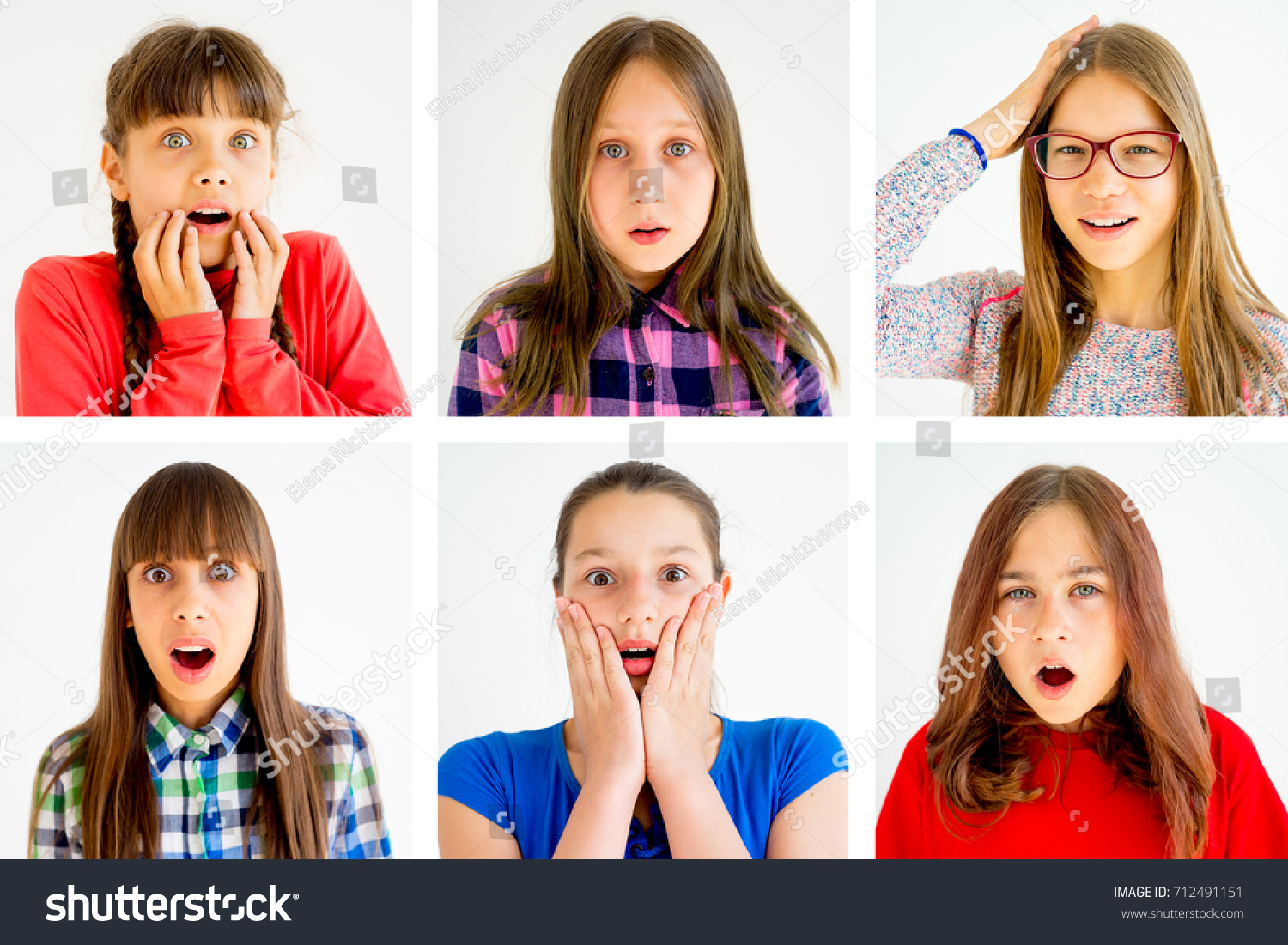 Kids Emotions Collage Stock Photo 712491151 | Shutterstock