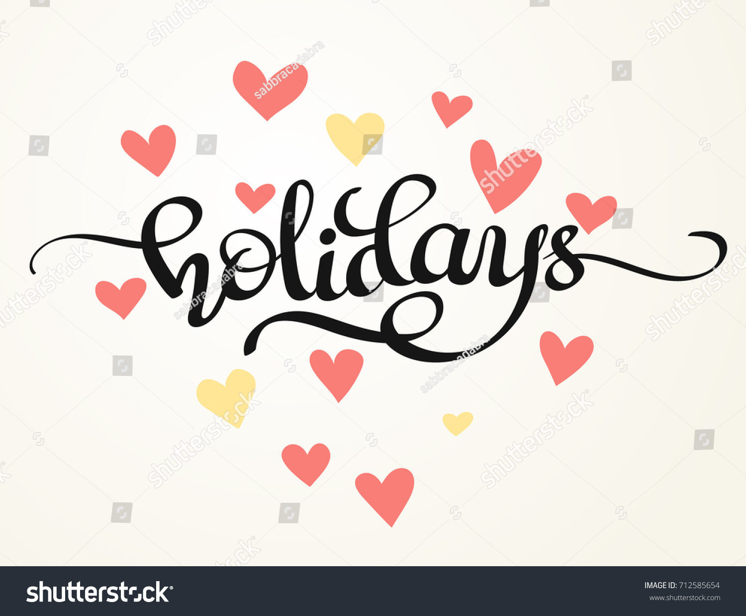 Holidays Hand Written Decorative Lettering Calligraphy Stock Vector ...