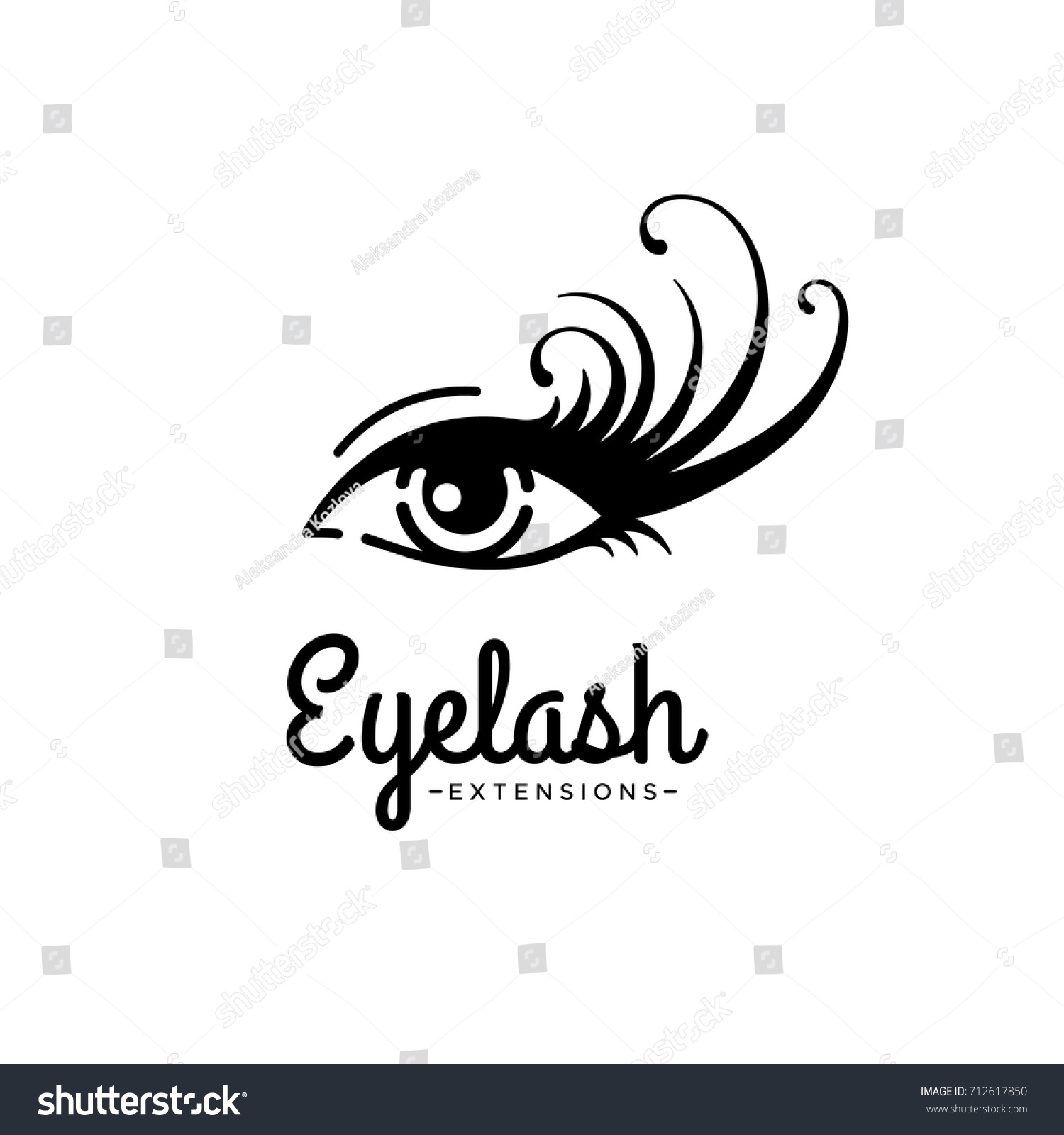 Eyelash Extension Logo Vector Illustration Modern Stock Vector (Royalty ...