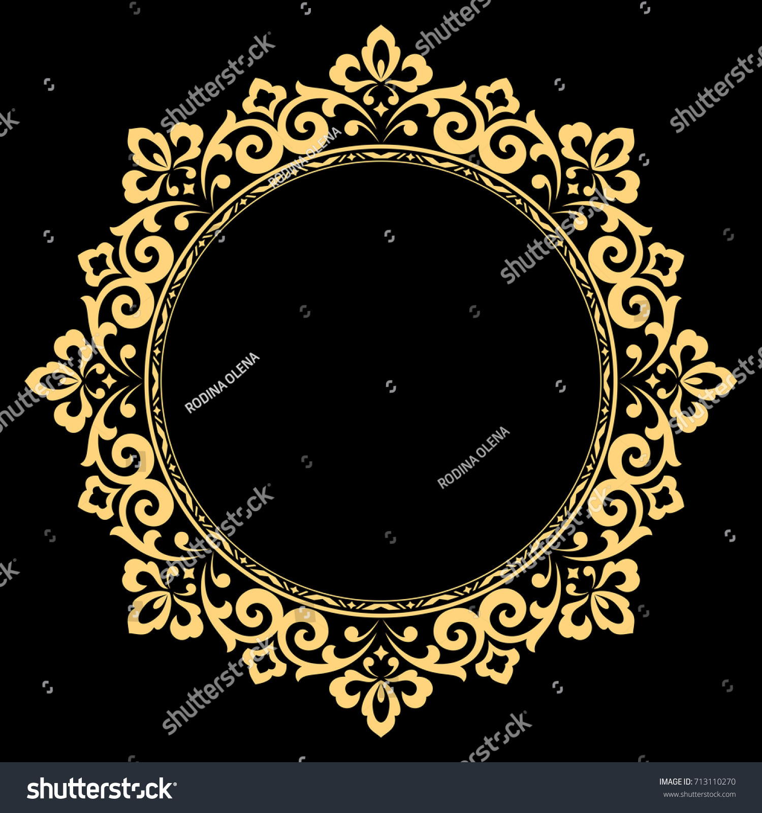 Decorative Line Art Frame Design Template Stock Vector (Royalty Free ...