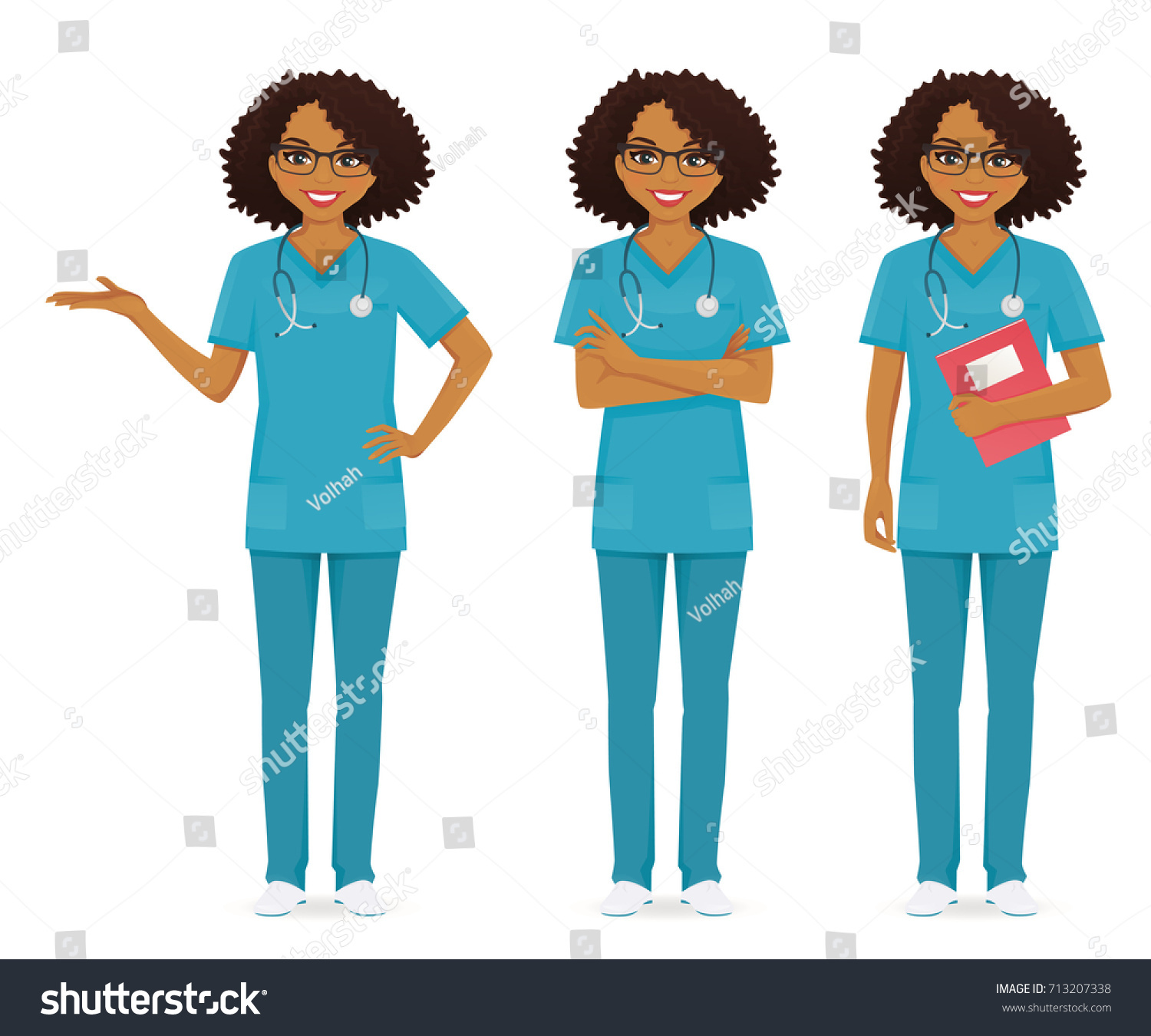 Nurse Set Black Stock Vector (Royalty Free) 713207338 | Shutterstock