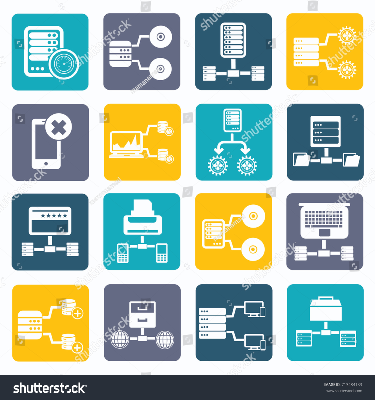 Database Server Icon Setvector Stock Vector (Royalty Free) 713484133 ...