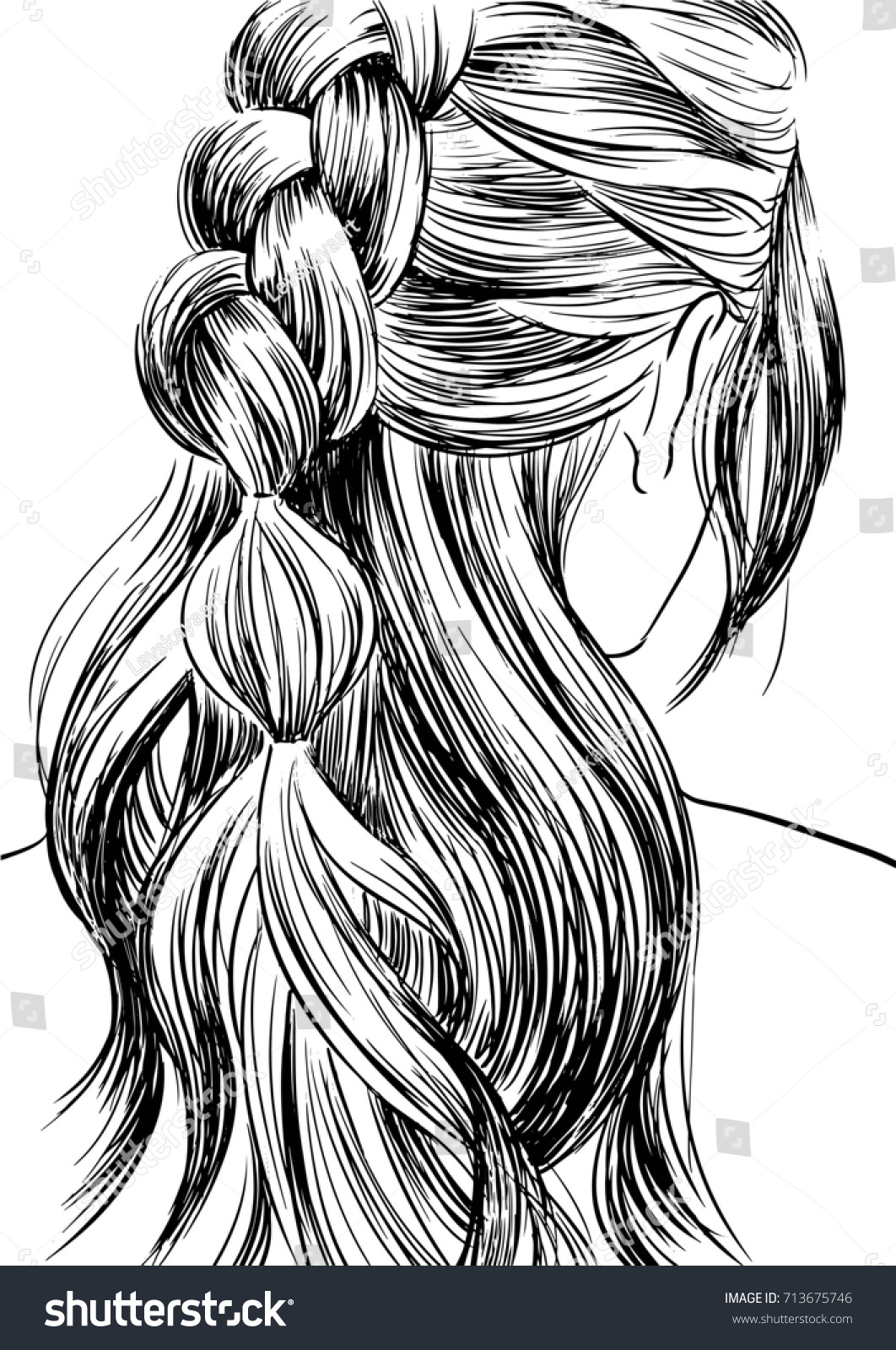 Fashion Illustration Hairstyle Stock Vector (Royalty Free) 713675746 ...